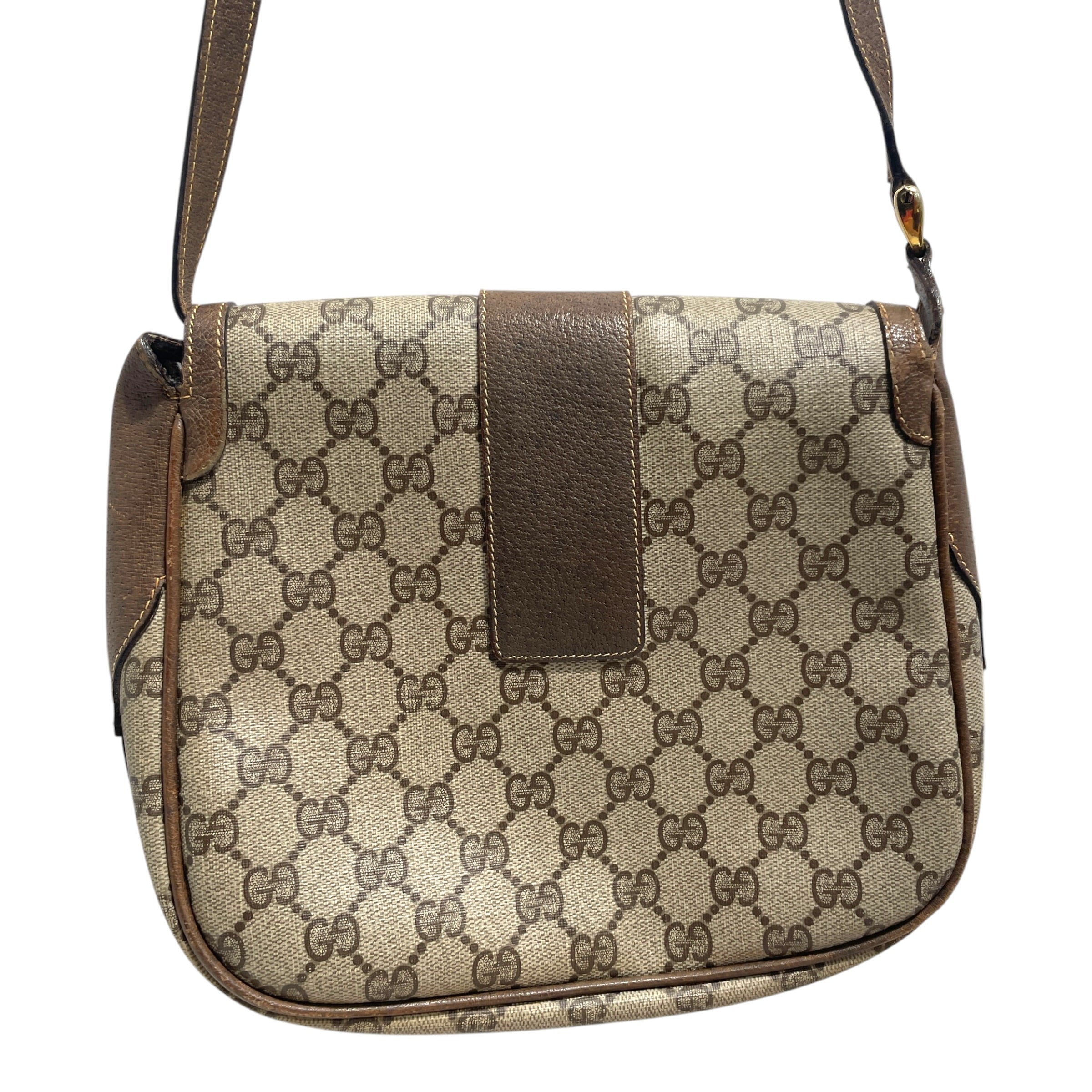 GUCCI/Cross Body Bag/Monogram/Leather/BRW/Micro GG Supreme Crossbody view 4