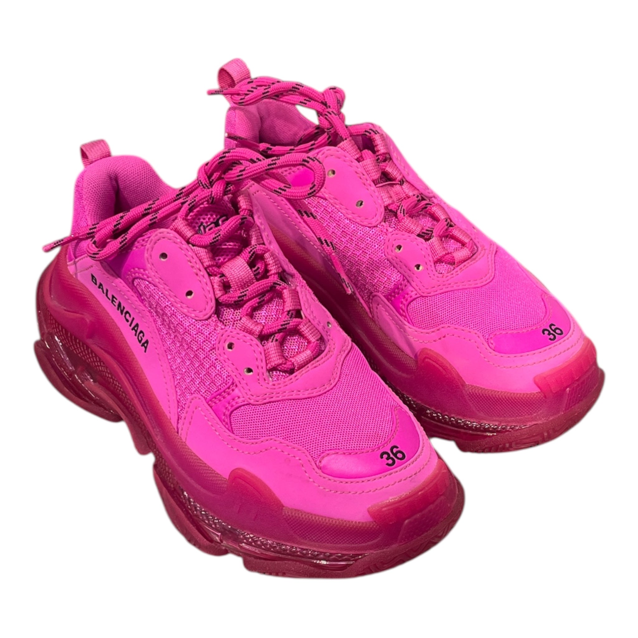 BALENCIAGA/Low-Sneakers/US 6/Cotton/PNK/ALL PINK TRIPLE S view 1