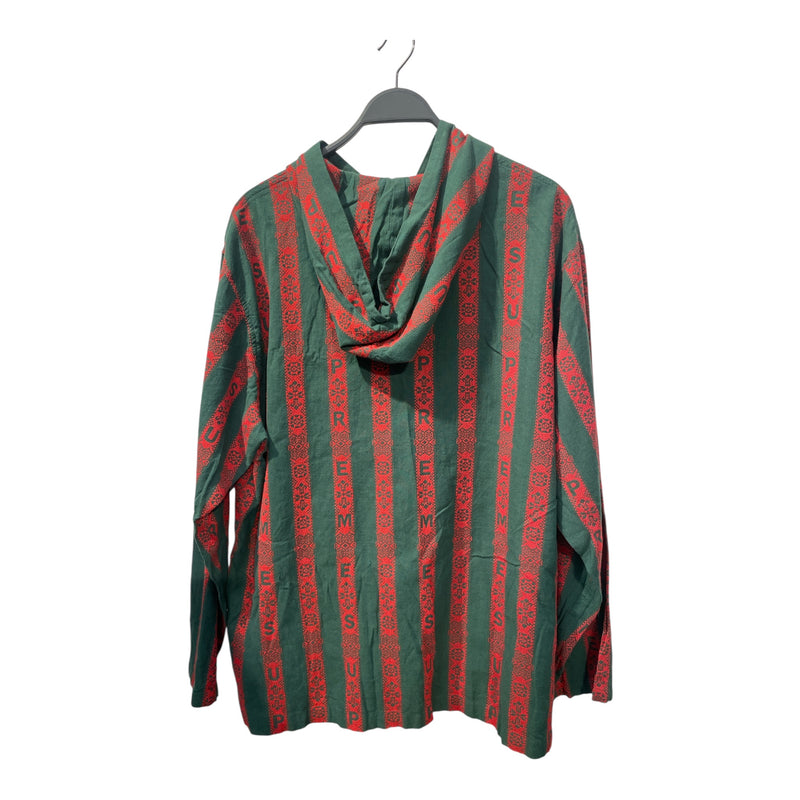 Supreme/Hoodie/L/Stripe/Cotton/GRN/PREME RED STRIPE
