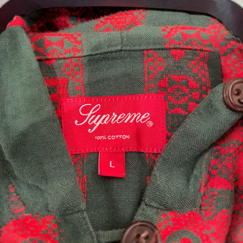 Supreme/Hoodie/L/Stripe/Cotton/GRN/PREME RED STRIPE