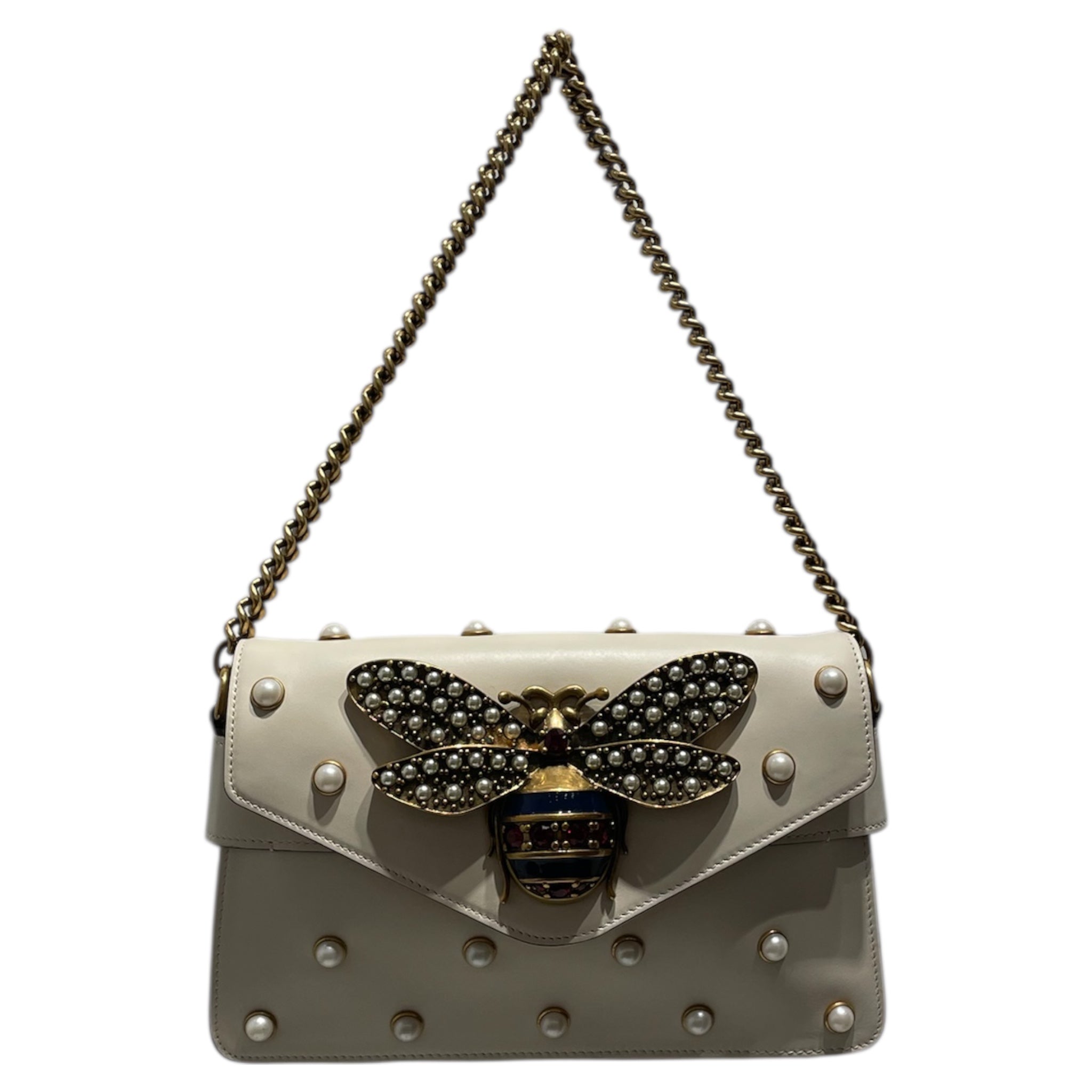 GUCCI/Cross Body Bag/WHT/ Broadway Bee Embellished view 1