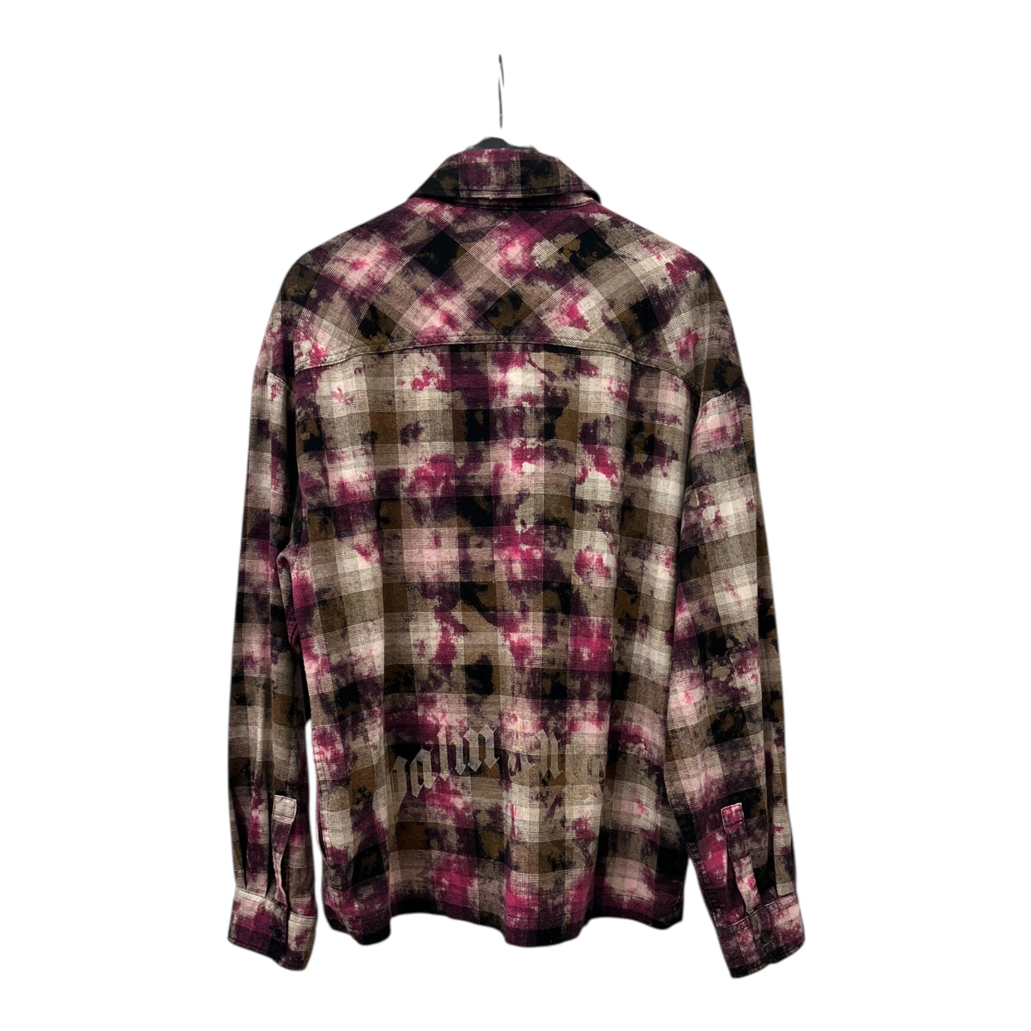 Palm Angels/LS Shirt/48/Cotton/PNK/Plaid/BLEACH SPLATTER ALL OVER view 2