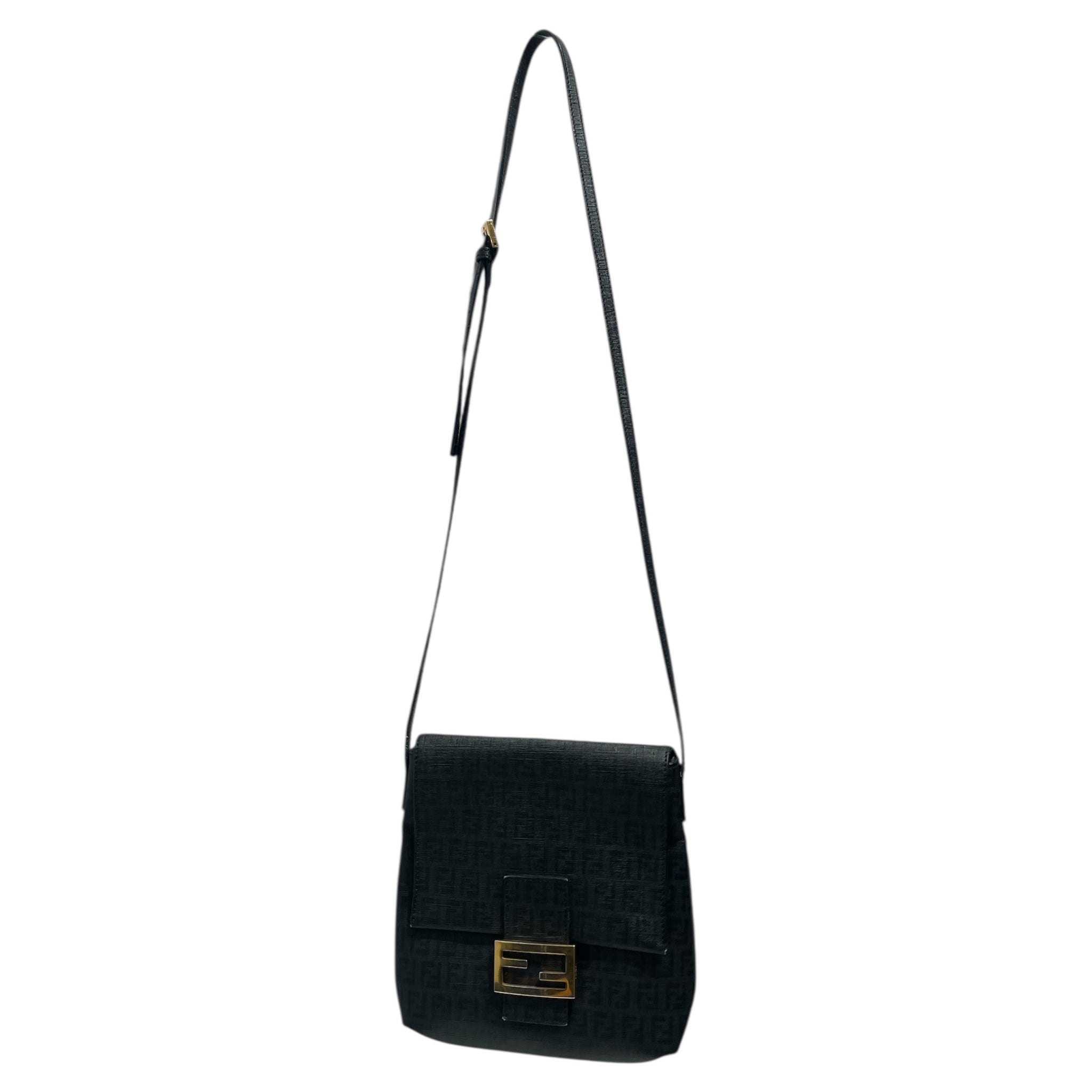 FENDI/Cross Body Bag/Monogram/BLK/Mamma Baguette Crossbody view 1