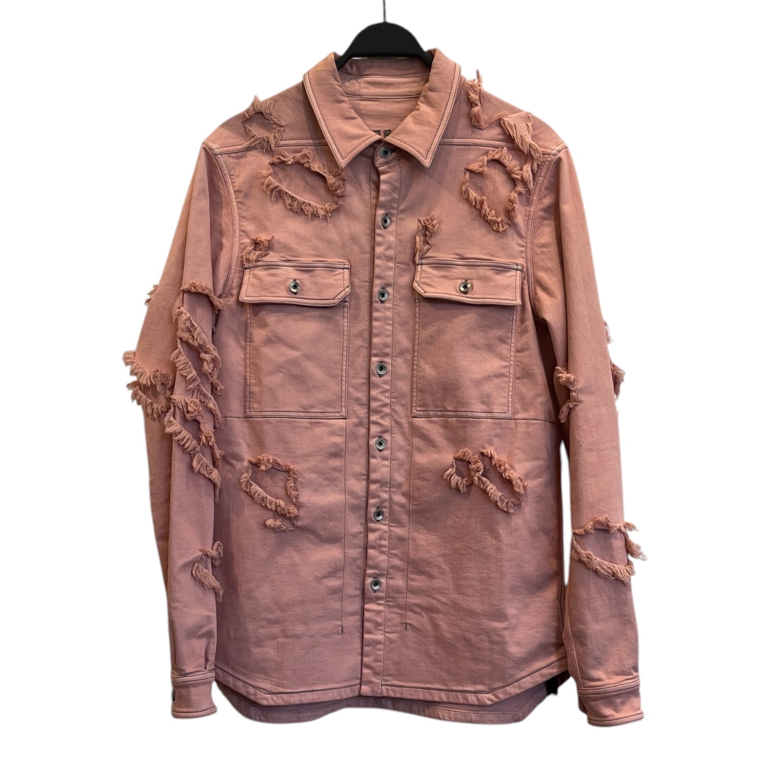 Rick Owens/Denim Jkt/XS/Cotton/PNK/DRKSHDW DISTRESSED OUTERSHIRT view 1