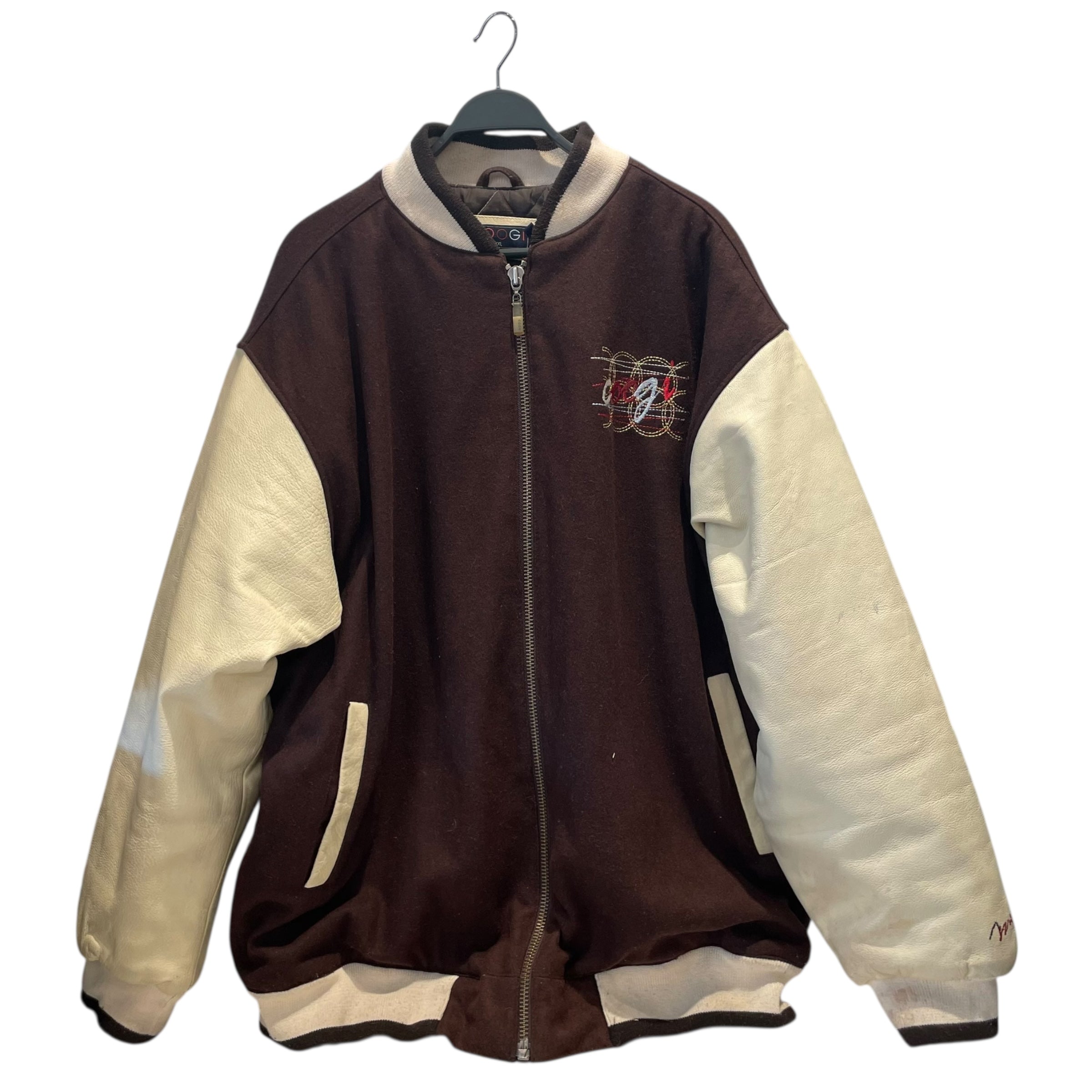 COOGI/Leather Jkt/XXXL/Wool/BRW/varsity/backhit view 1