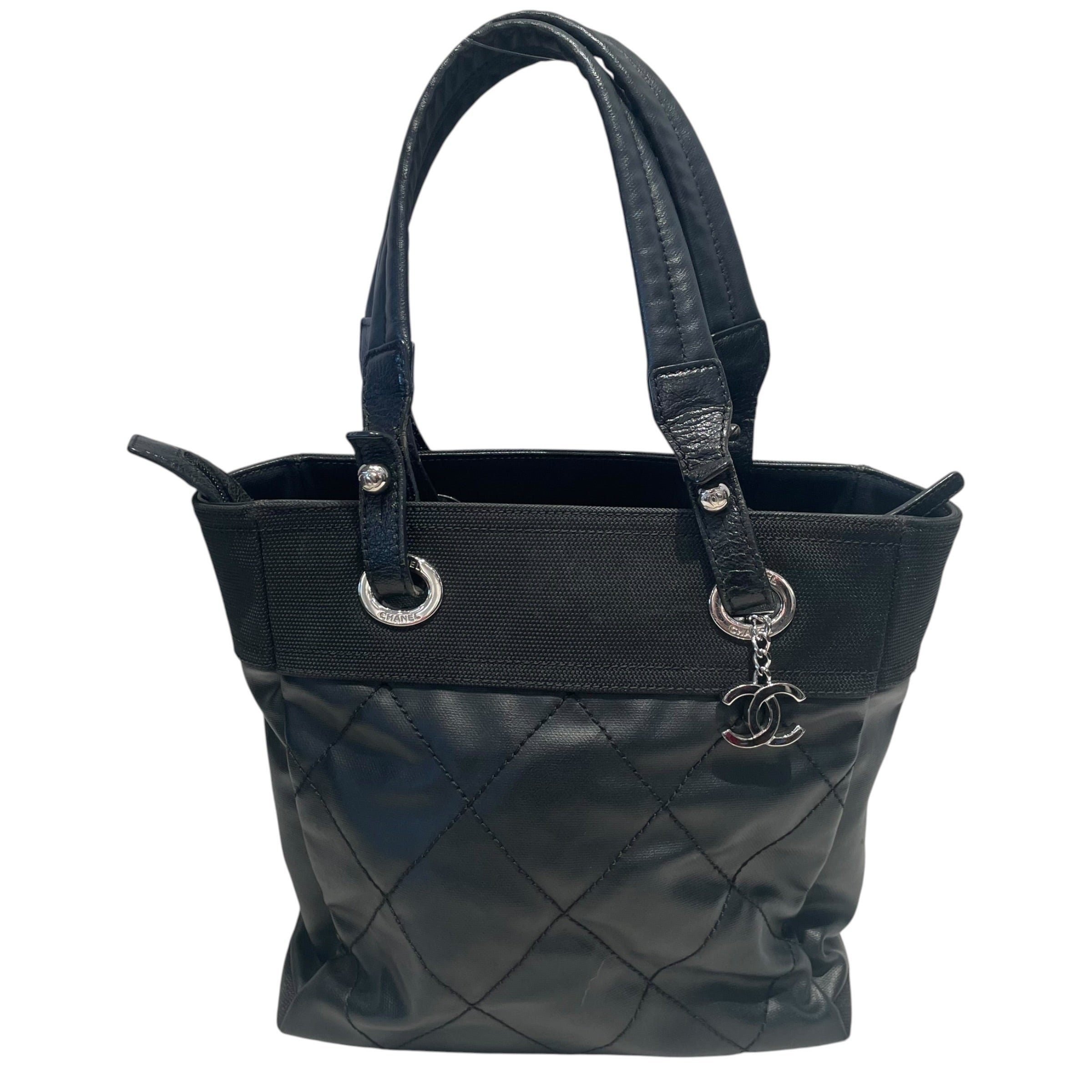 CHANEL/Tote Bag/Leather/BLK/PARIS BIARRITZ COATED CANVAS view 1