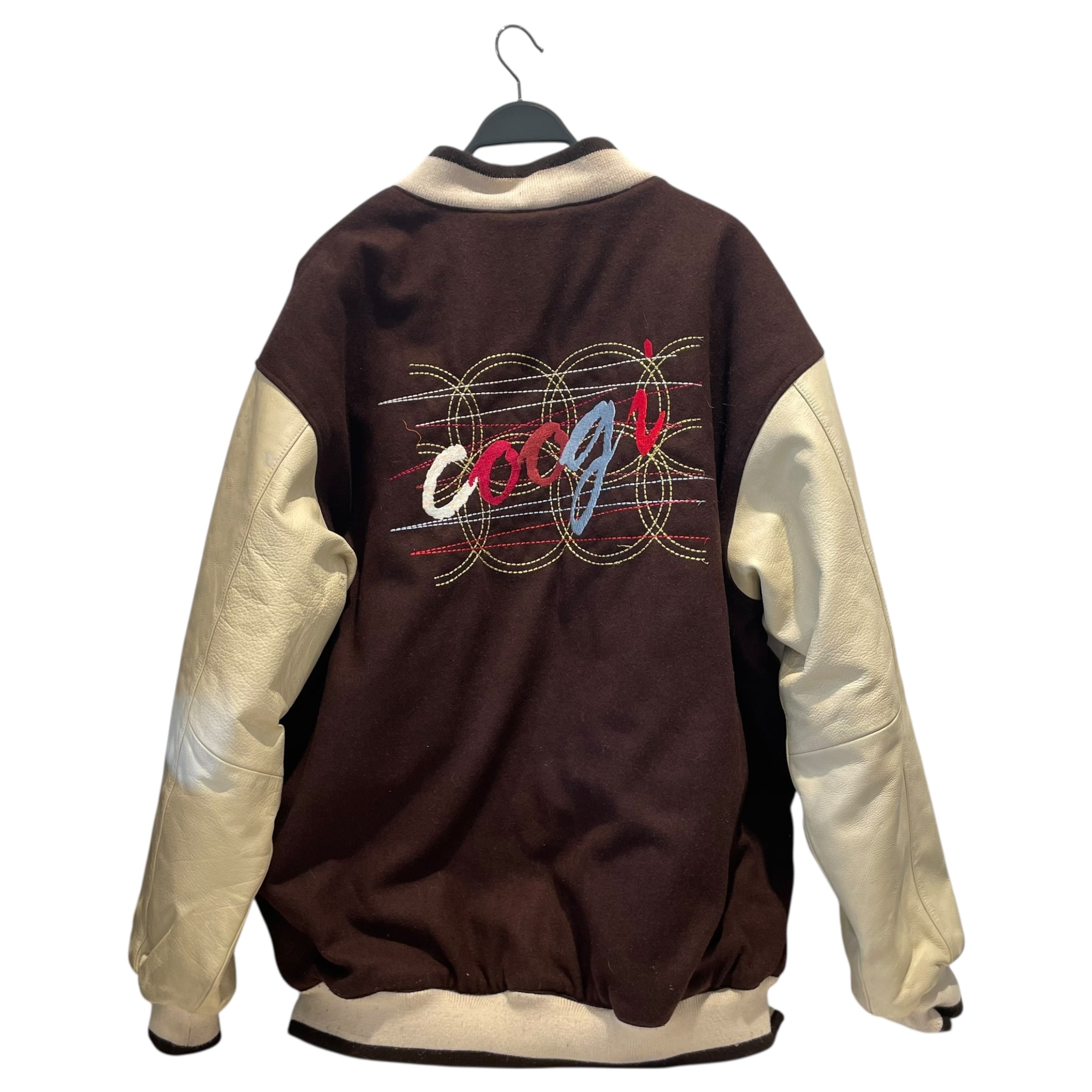 COOGI/Leather Jkt/XXXL/Wool/BRW/varsity/backhit view 2