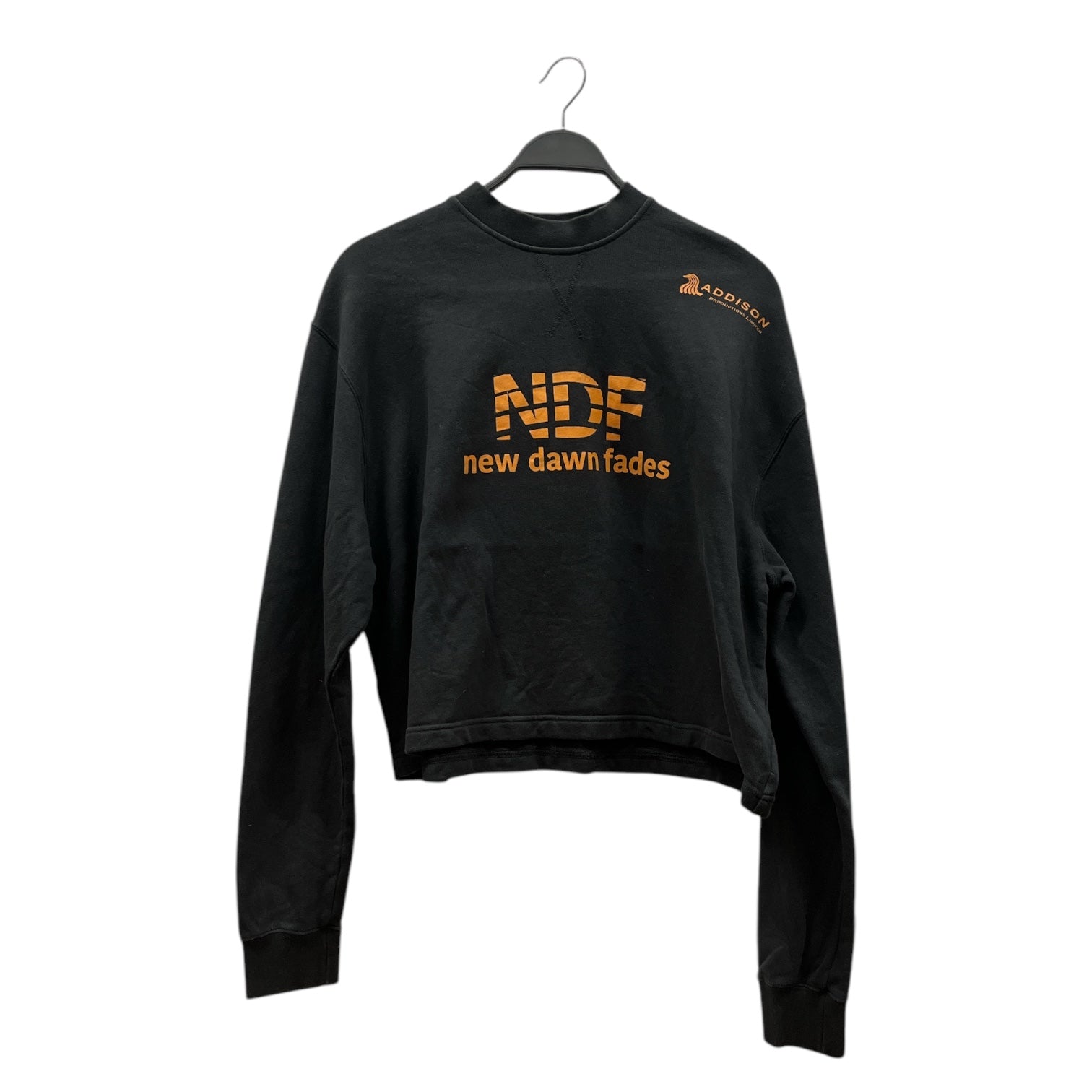 RAF SIMONS/Sweater/XS/Cotton/BLK/New Dawn Fades Cropped Sweater view 1