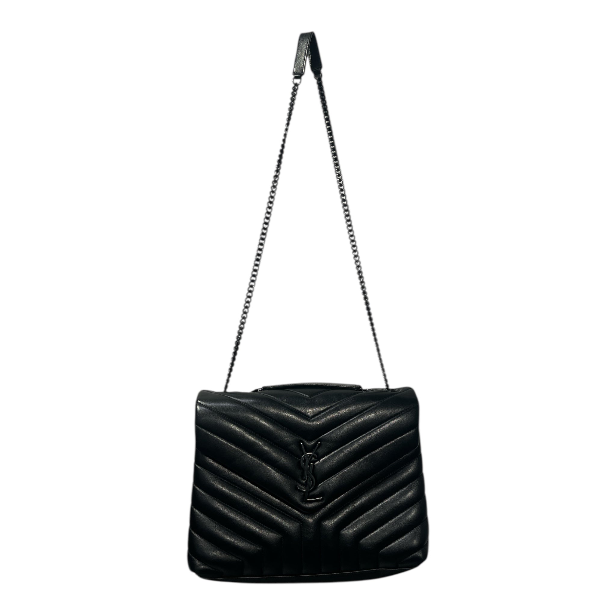 YVES SAINT LAURENT/Tote Bag/Leather/BLK/LOULOU SHOULDER BAG view 1