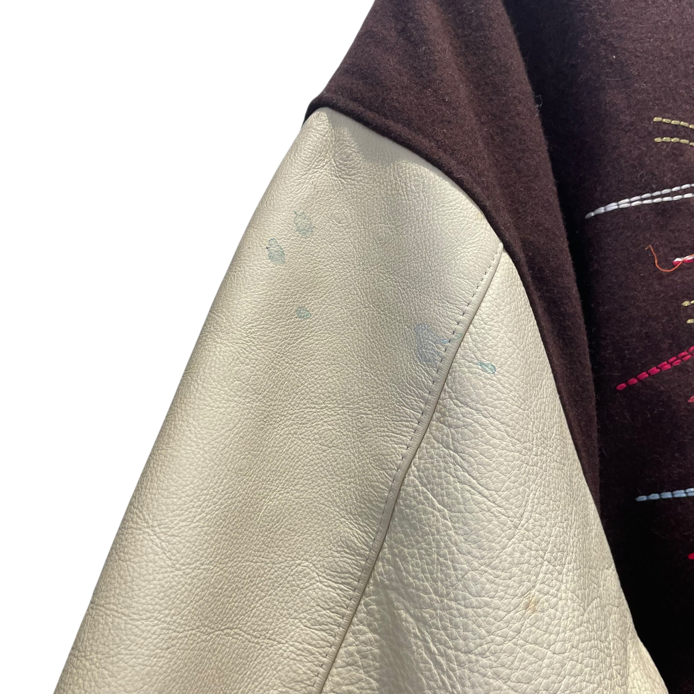 COOGI/Leather Jkt/XXXL/Wool/BRW/varsity/backhit view 10