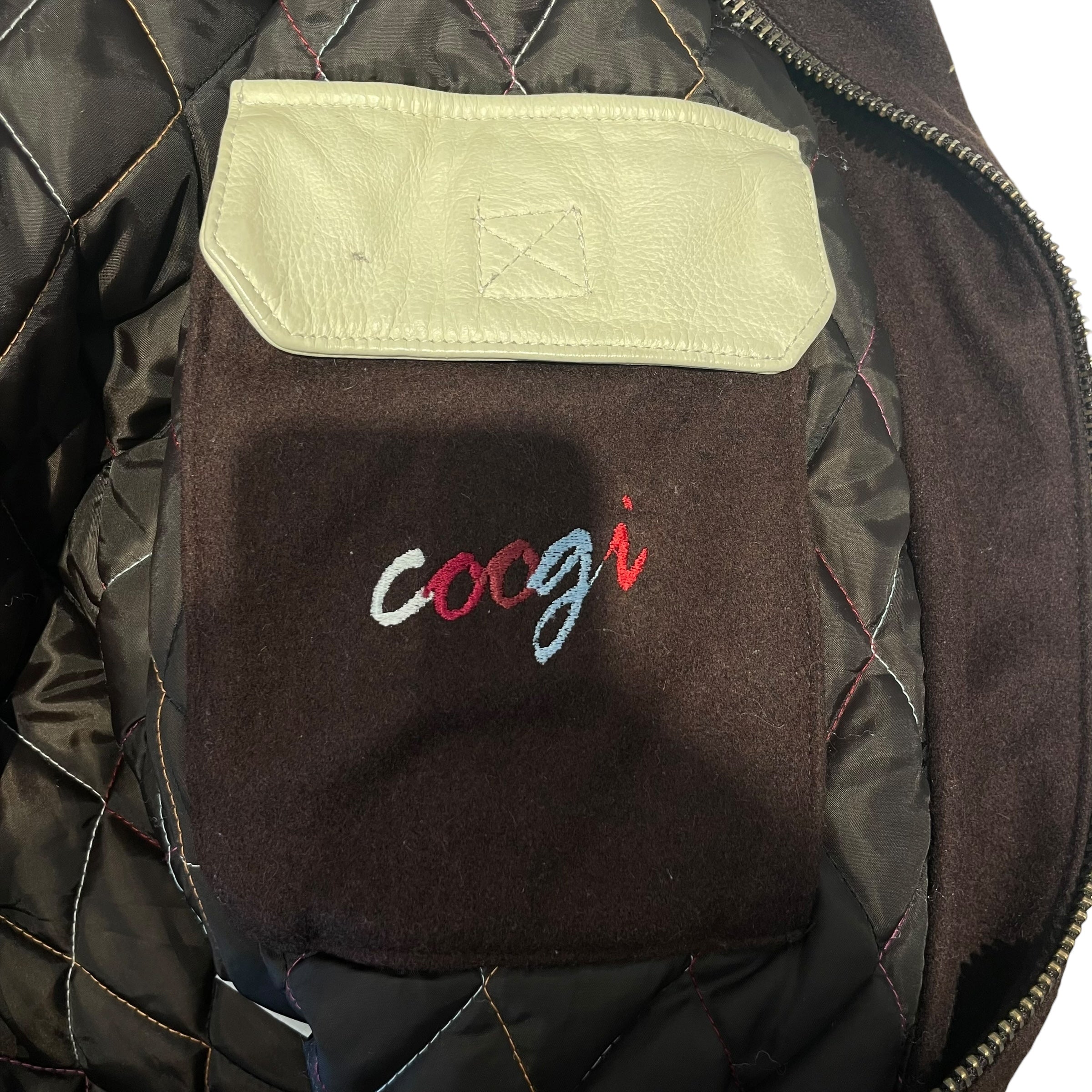 COOGI/Leather Jkt/XXXL/Wool/BRW/varsity/backhit view 8