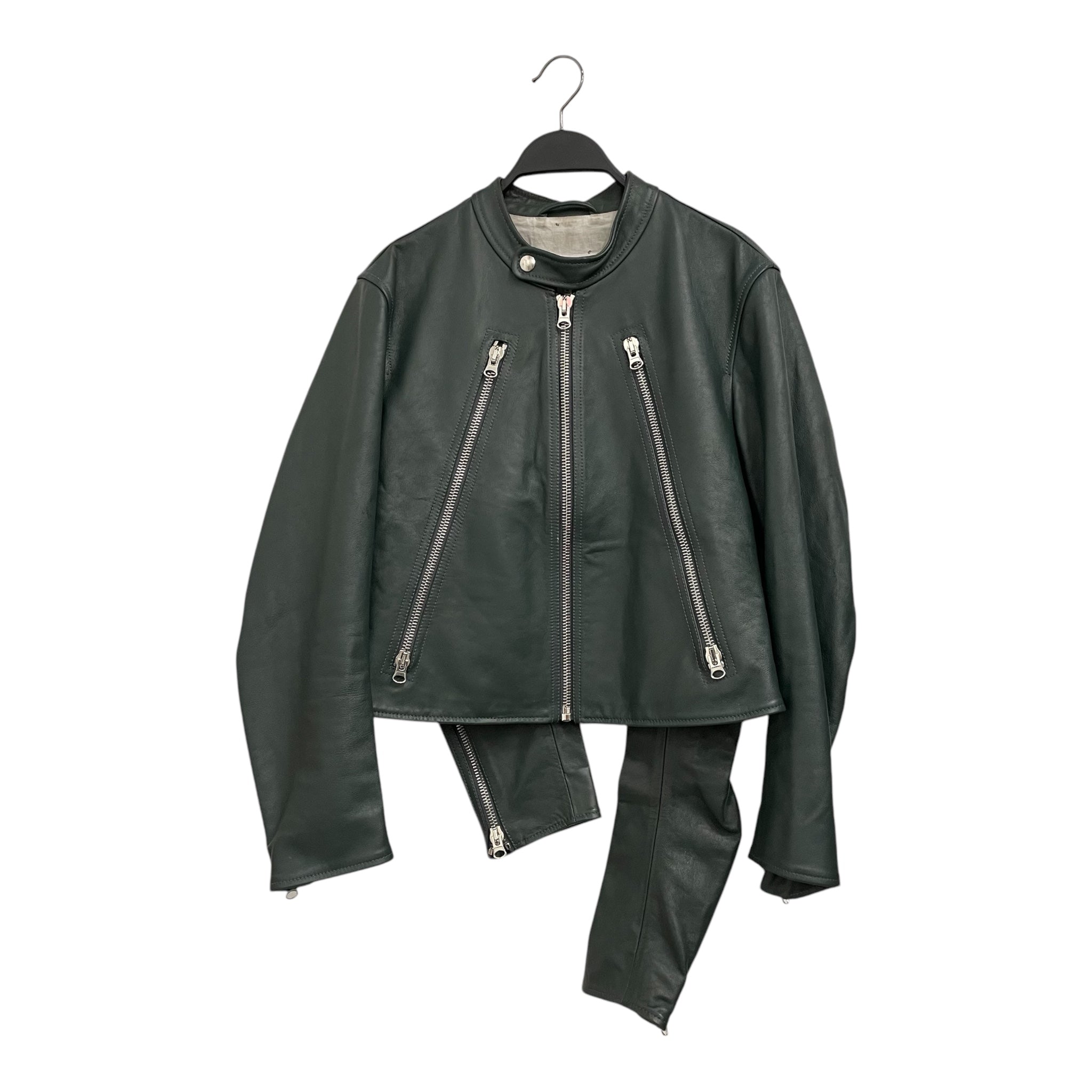 MM6/Leather Jkt/40/Leather/GRN/5 ZIP 4 SLEEVES view 1
