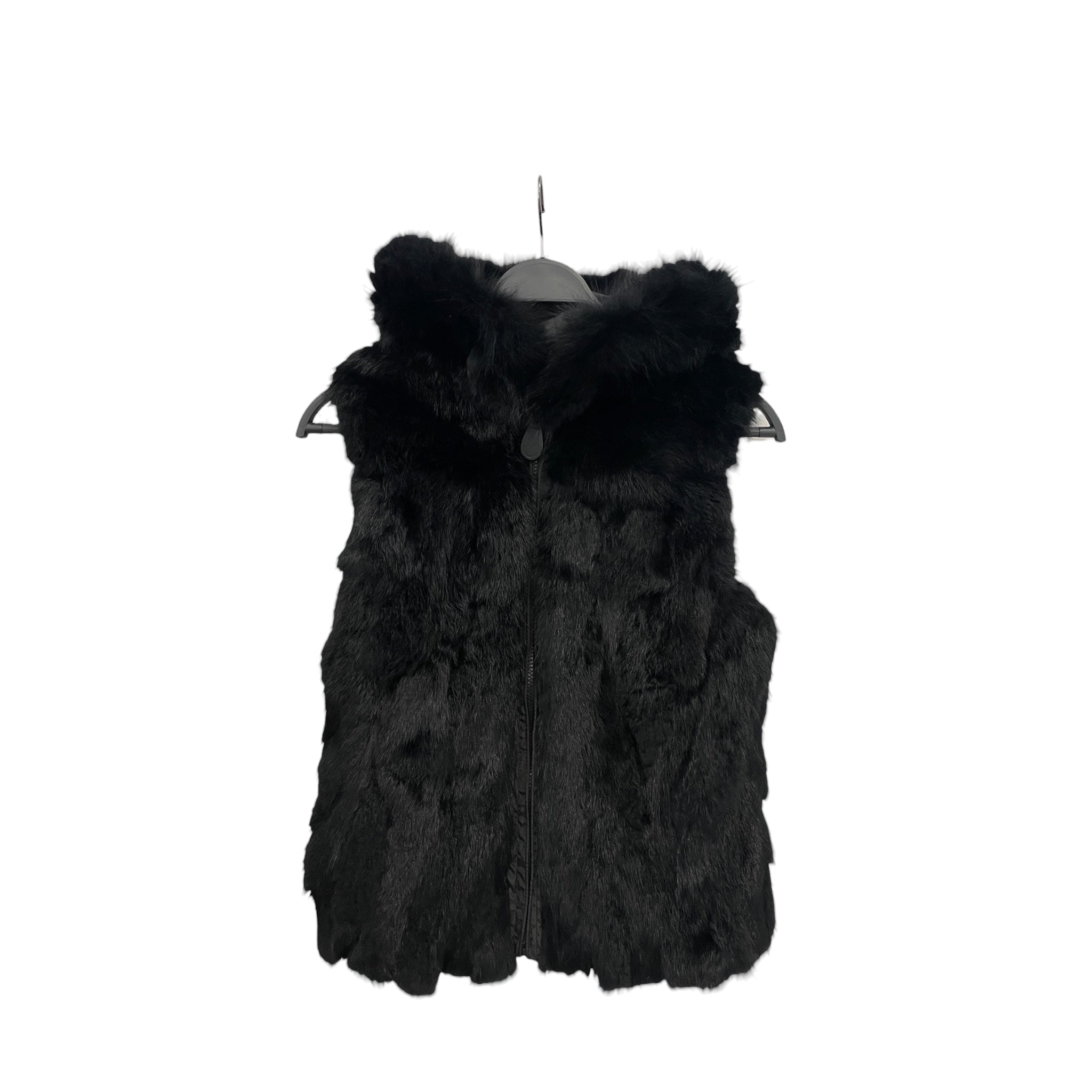 PATRICIA LUCA/Jacket/S/Fur/BLK/PATRICIA LUCA HOODED VEST view 1