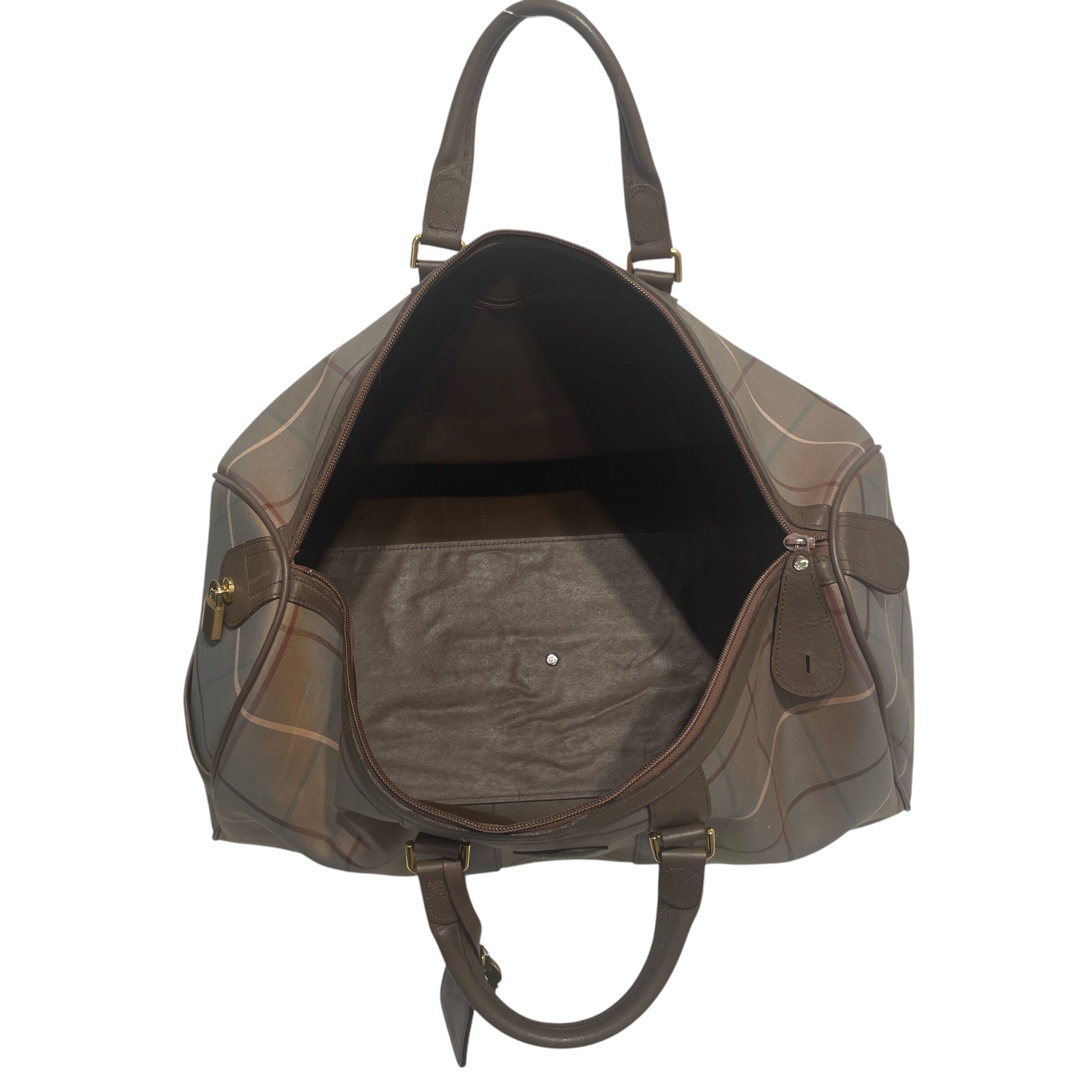 BURBERRY/Luggage/Plaid/Leather/CML/travelbostonbag view 4