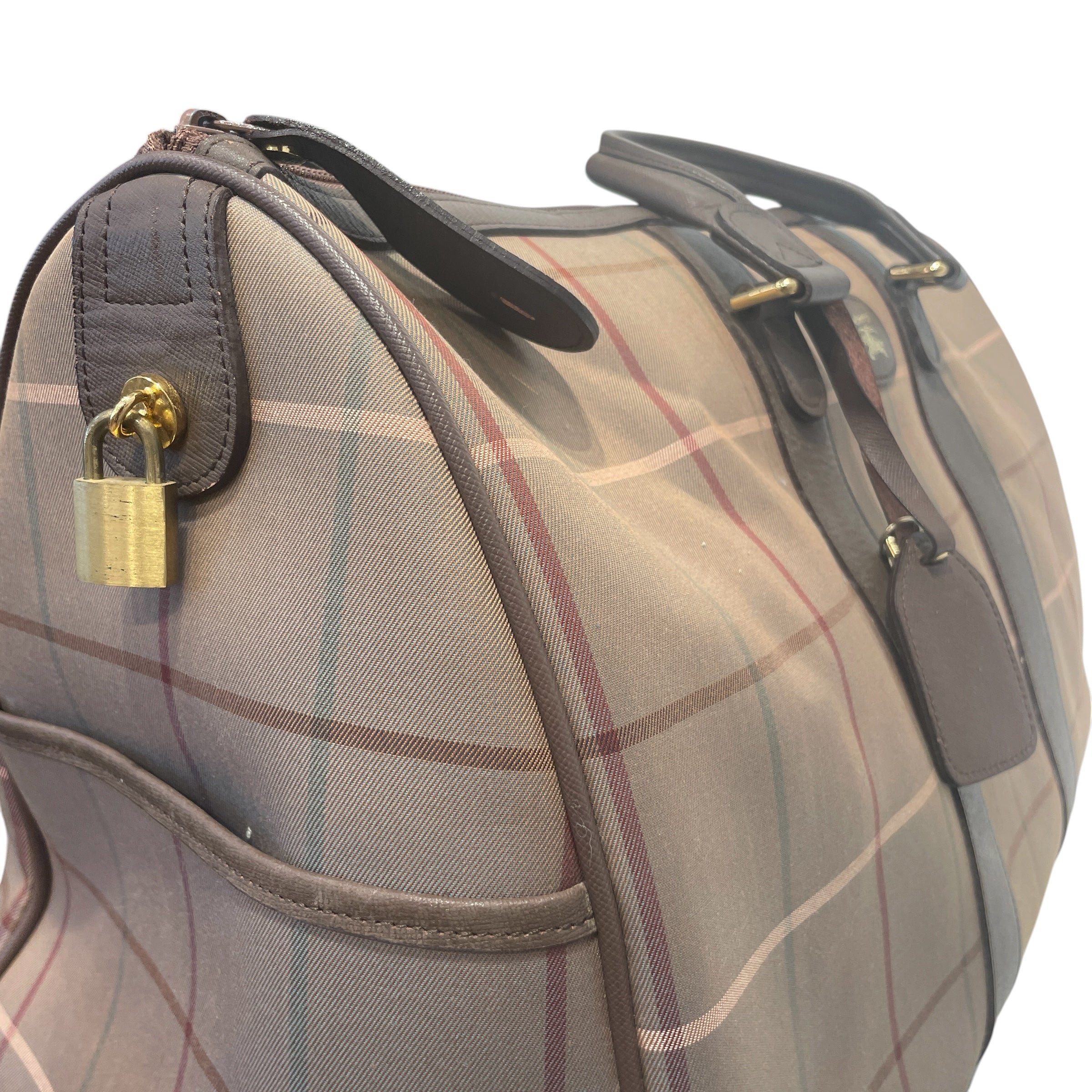 BURBERRY/Luggage/Plaid/Leather/CML/travelbostonbag view 5