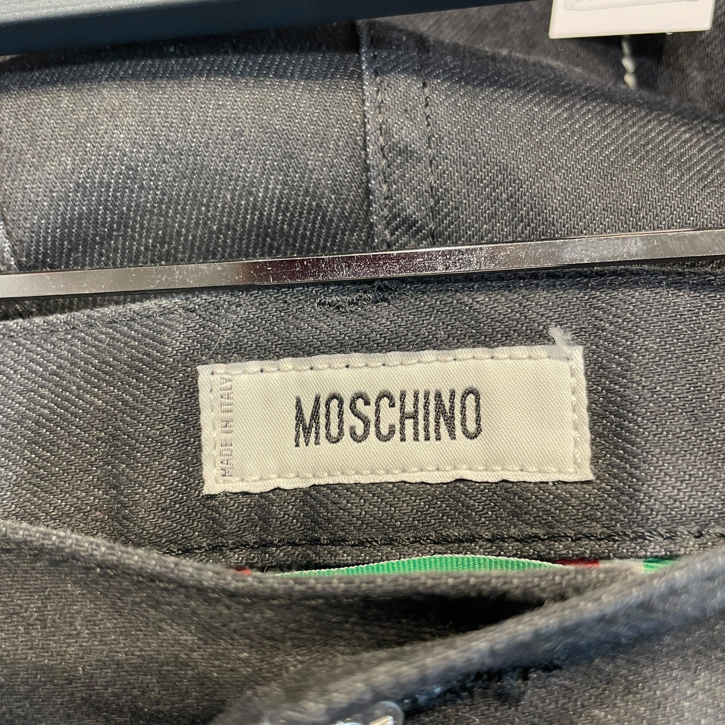 MOSCHINO/Pants/L/Denim/BLK/Silver-Toned Pyramid Stud Pant view 3