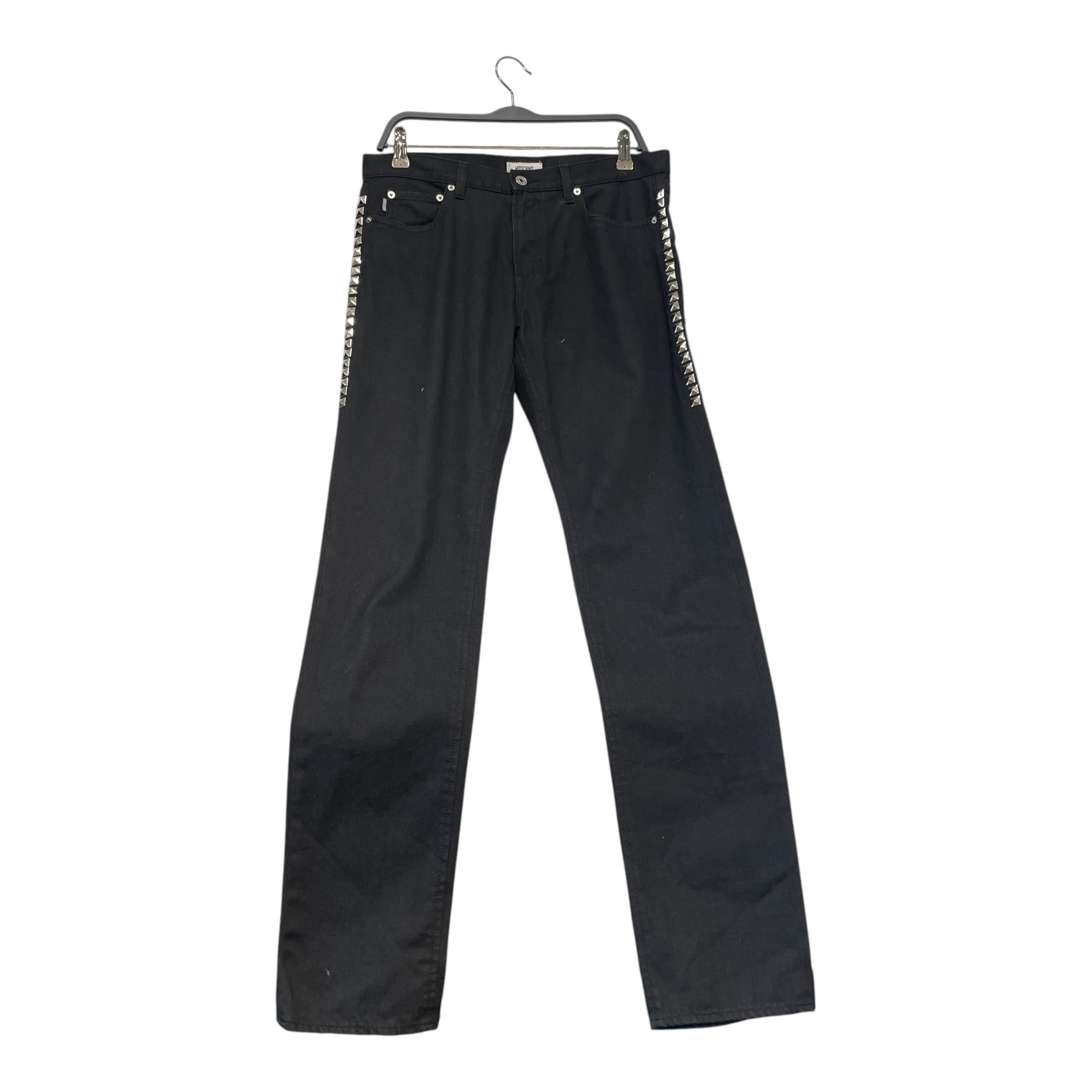 MOSCHINO/Pants/L/Denim/BLK/Silver-Toned Pyramid Stud Pant view 1