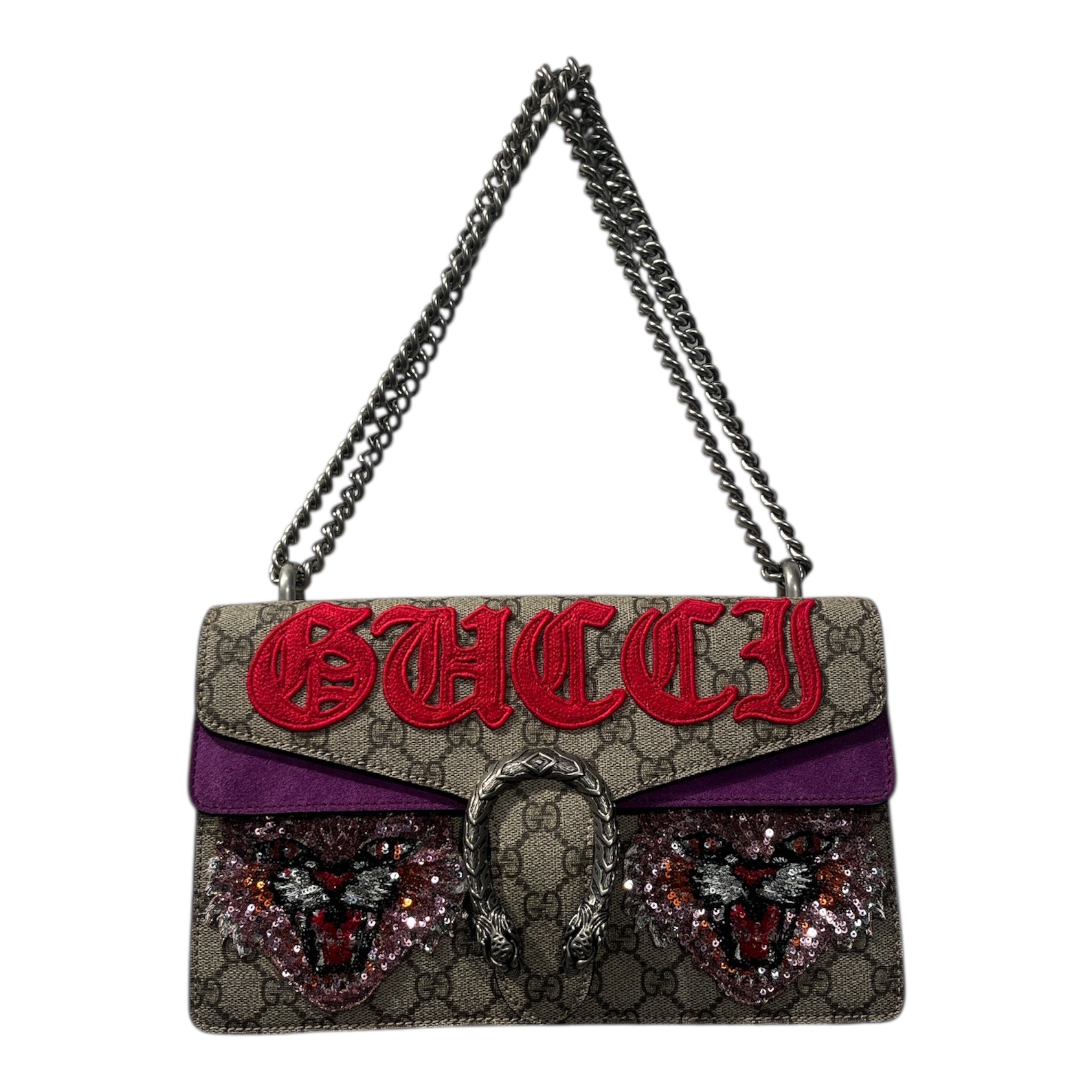 GUCCI/Hand Bag/Monogram/Leather/MLT/DIONYSUS PURPLE SUEDE TRIM view 1