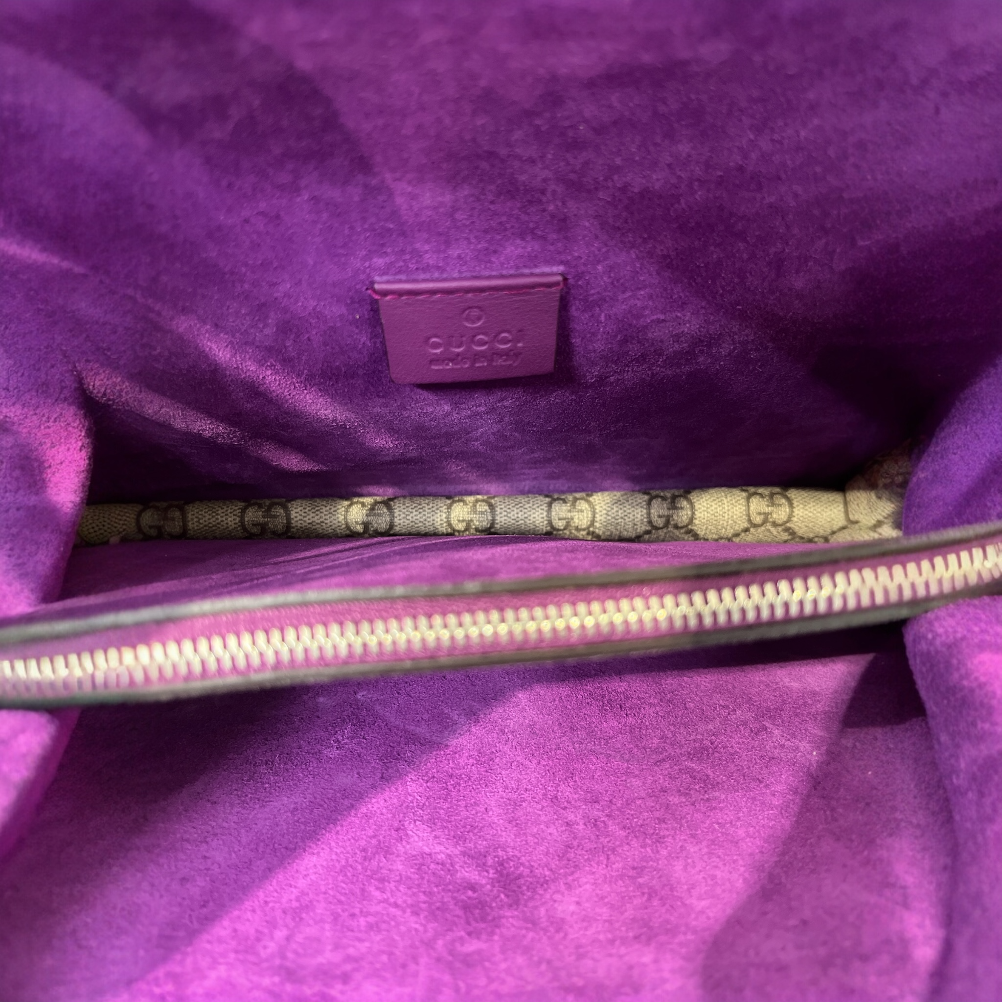 GUCCI/Hand Bag/Monogram/Leather/MLT/DIONYSUS PURPLE SUEDE TRIM view 3