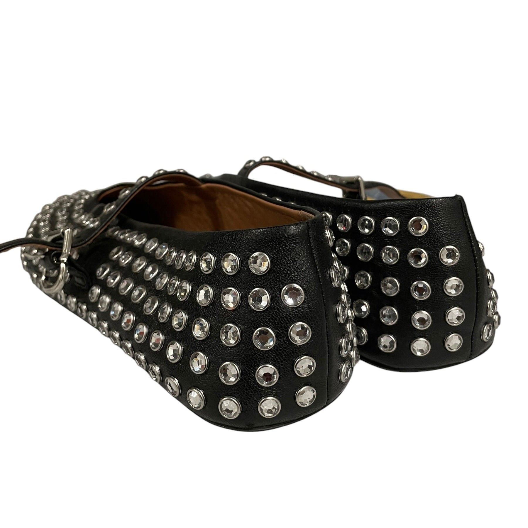ALAIA/Flat Shoes/EU 40/Leather/BLK/CRYSTALS ALL OVER view 2