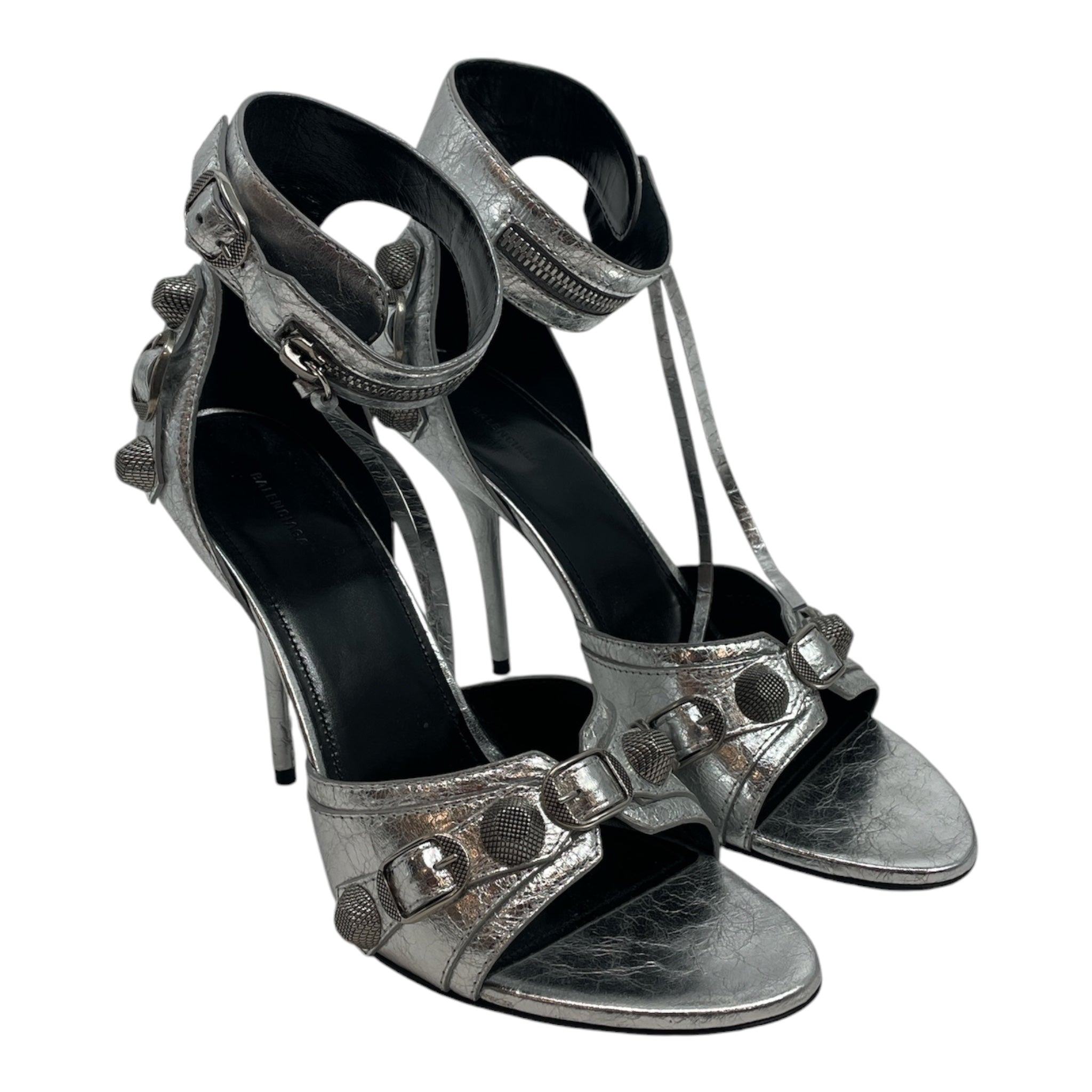 BALENCIAGA/Heels/EU 40/Leather/SLV/CAGOLE 110MM\ SILVE METALLIC view 1