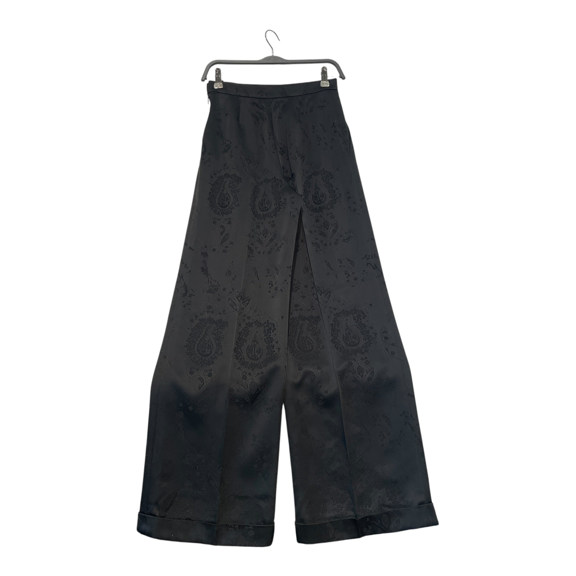 SAINT LAURENT/Straight Pants/36/Silk/BLK/High-waisted/Paisley/ view 2