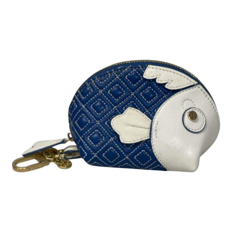 TORY BURCH/Bag/S/Animal Pattern/Leather/BLU/FISH COIN PURSE KEYCHAIN