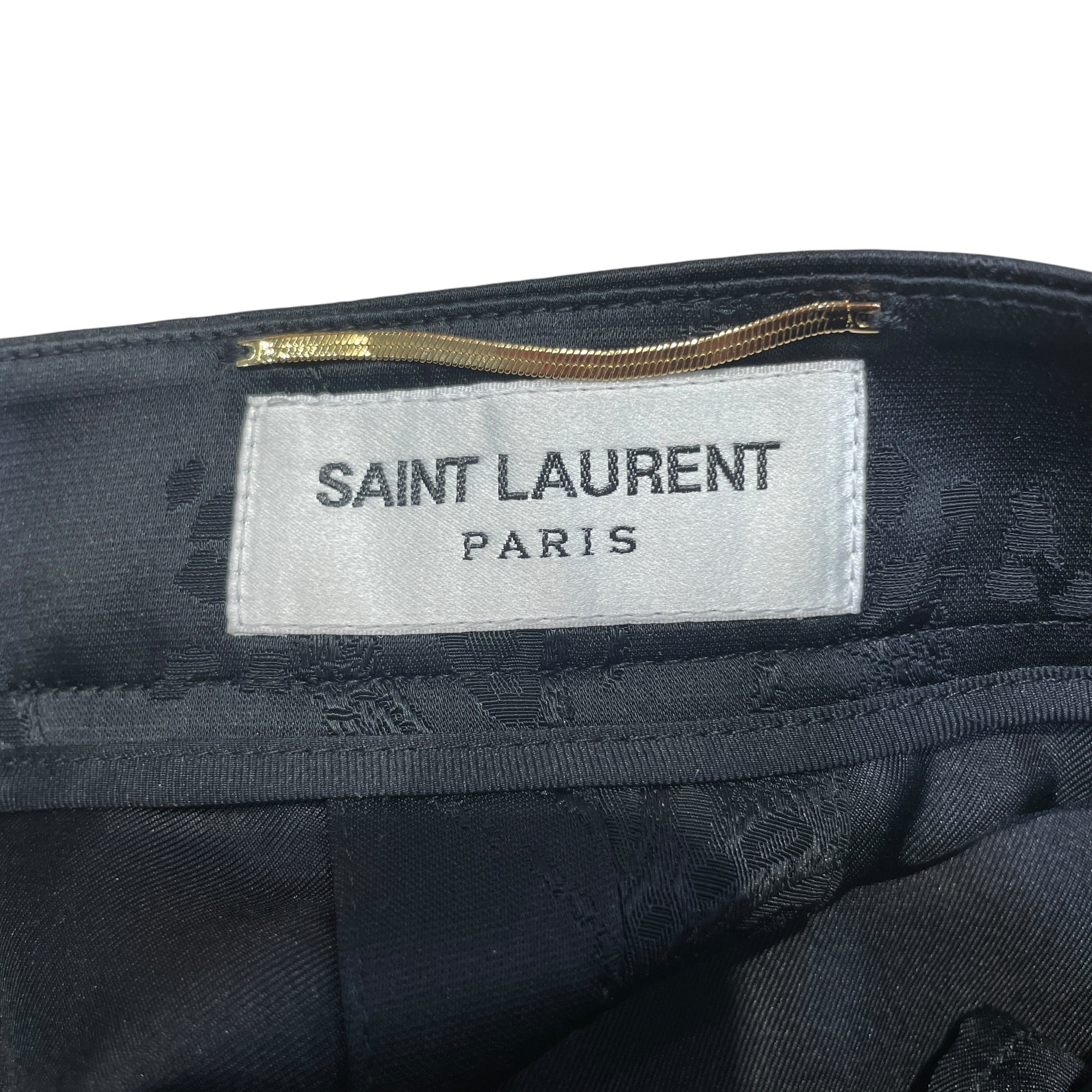 SAINT LAURENT/Straight Pants/36/Silk/BLK/High-waisted/Paisley/ view 3