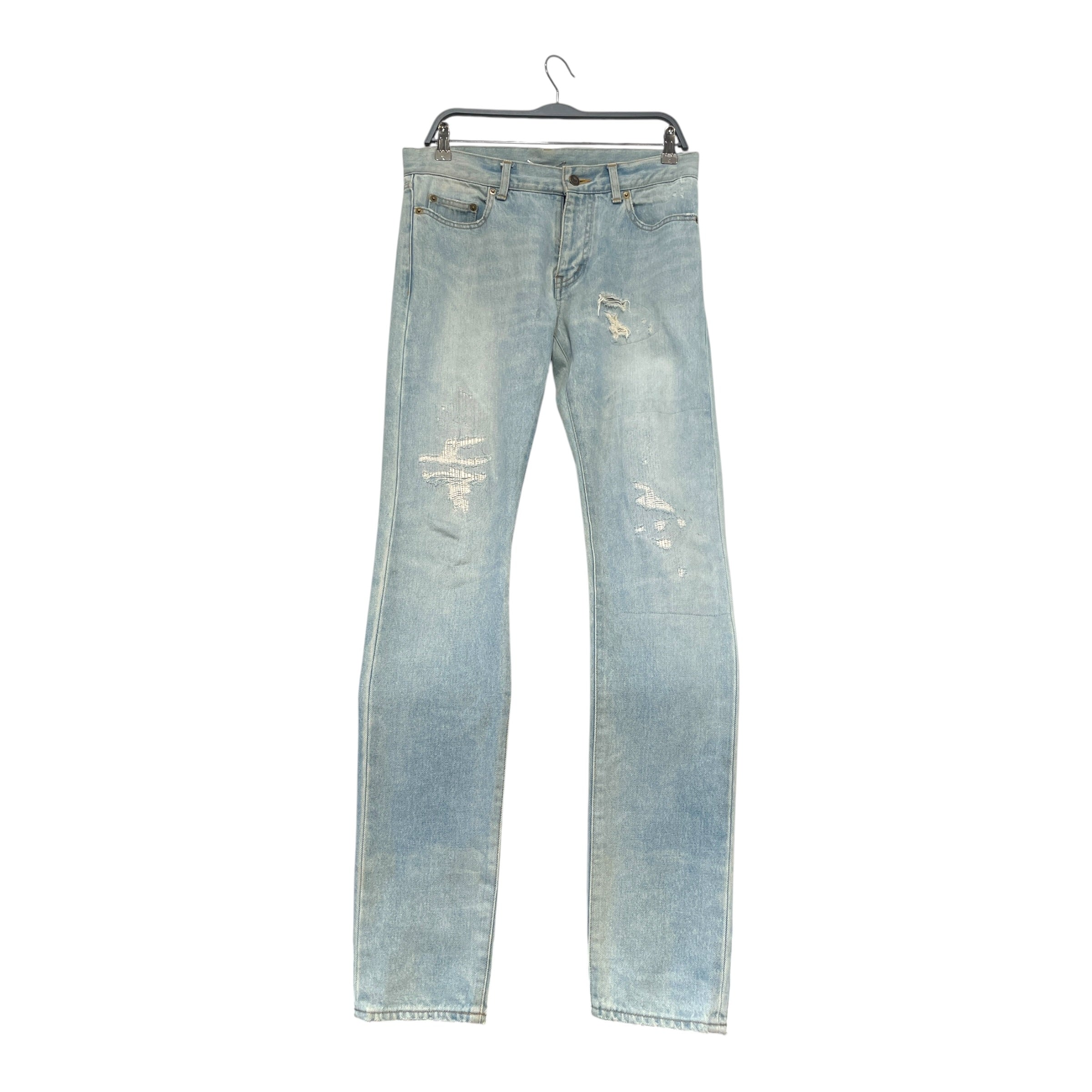SAINT LAURENT/Skinny Pants/30/Denim/BLU/Distressed/2016 Knee Slit Skinny Jean view 1