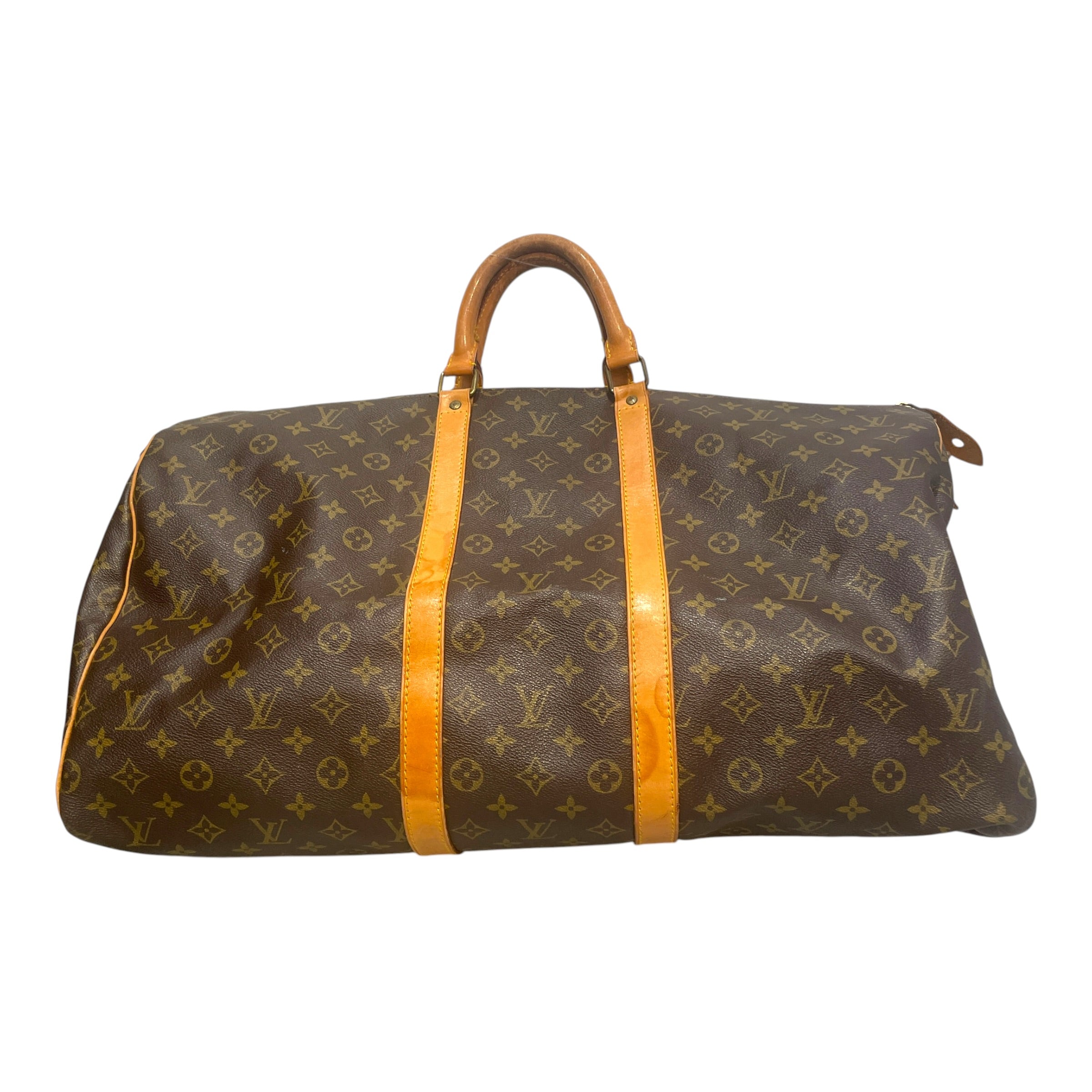 LOUIS VUITTON/Luggage/Monogram/Leather/BRW/Keepall Bandouliere view 1