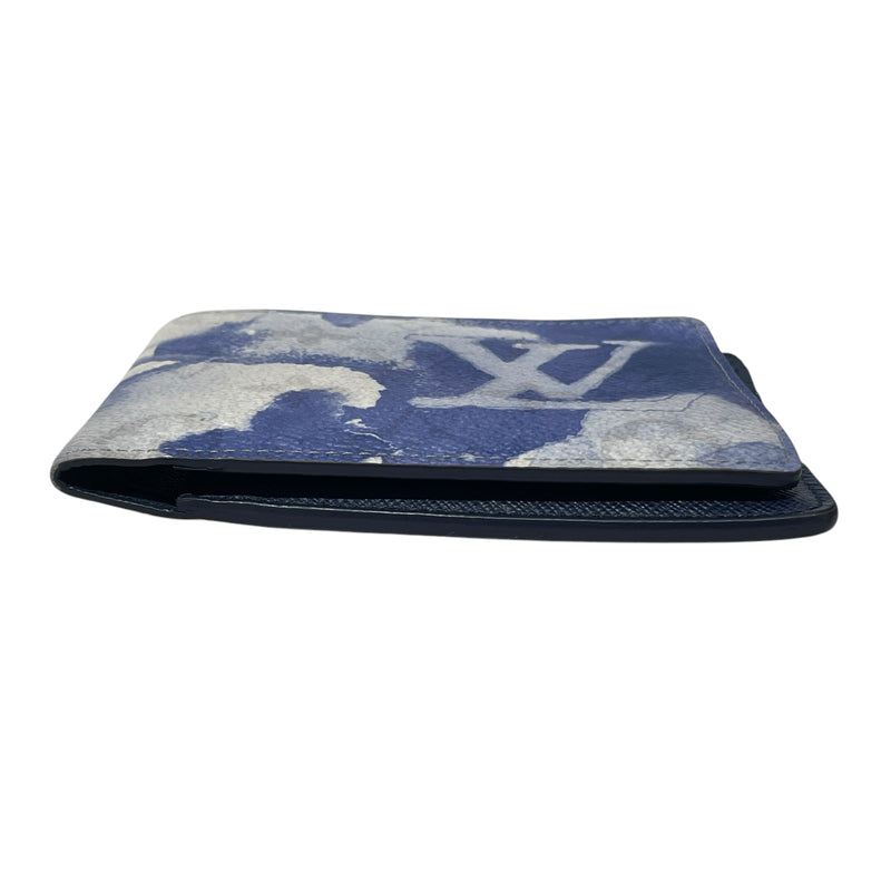 LOUIS VUITTON/Bifold Wallet/All Over Print/Leather/BLU/WATERCOLOR MONOGRAM