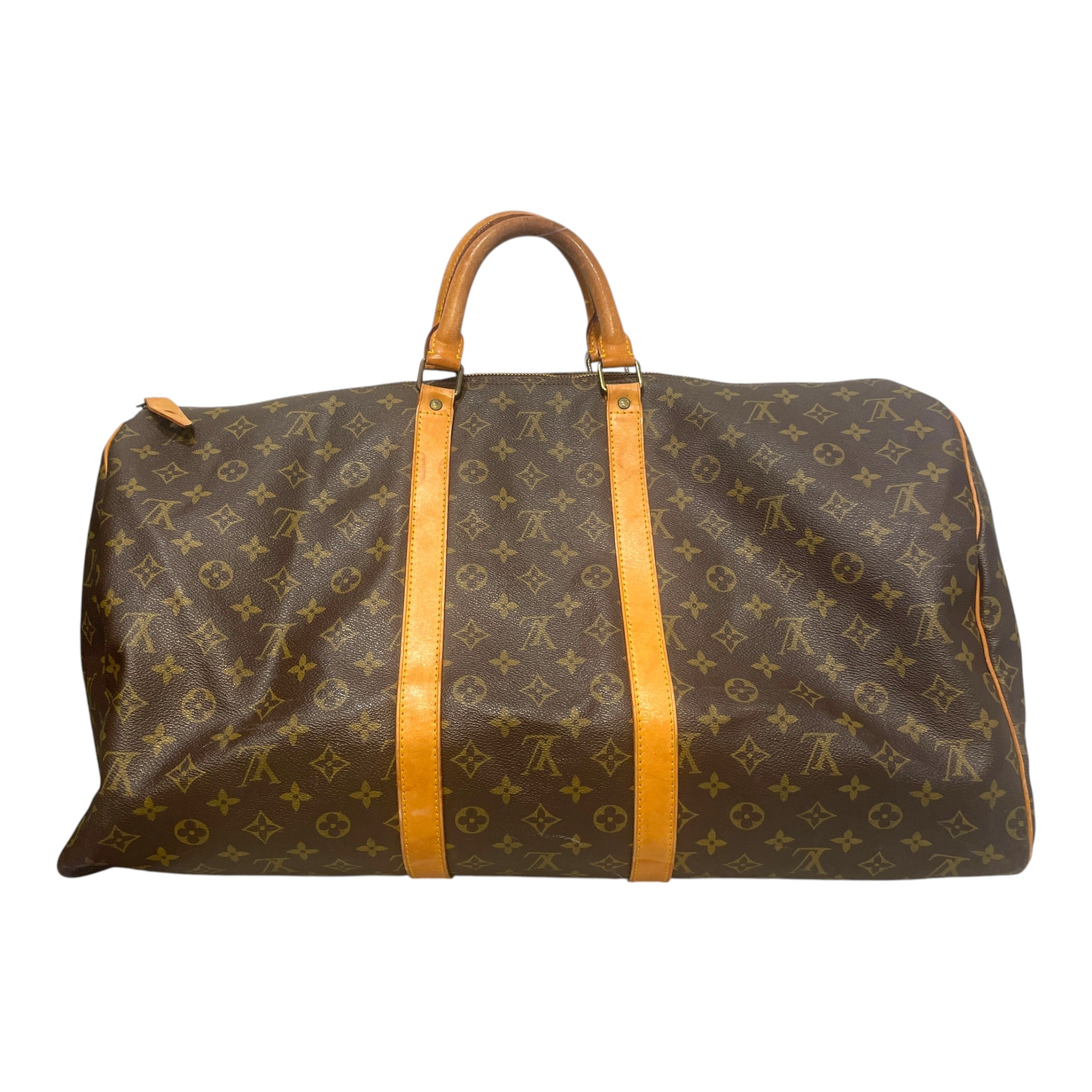 LOUIS VUITTON/Luggage/Monogram/Leather/BRW/Keepall Bandouliere view 3