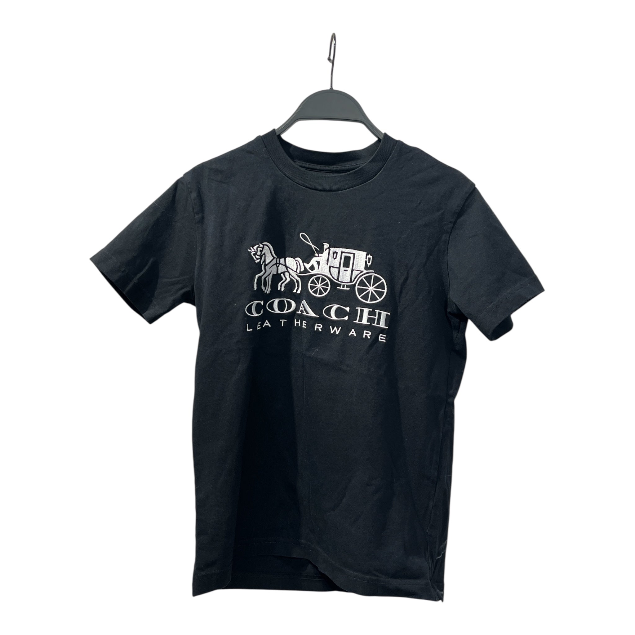 COACH/T-Shirt/XS/Graphic/Cotton/BLK/LEATHERWARE HORSE CARRIAGE view 1
