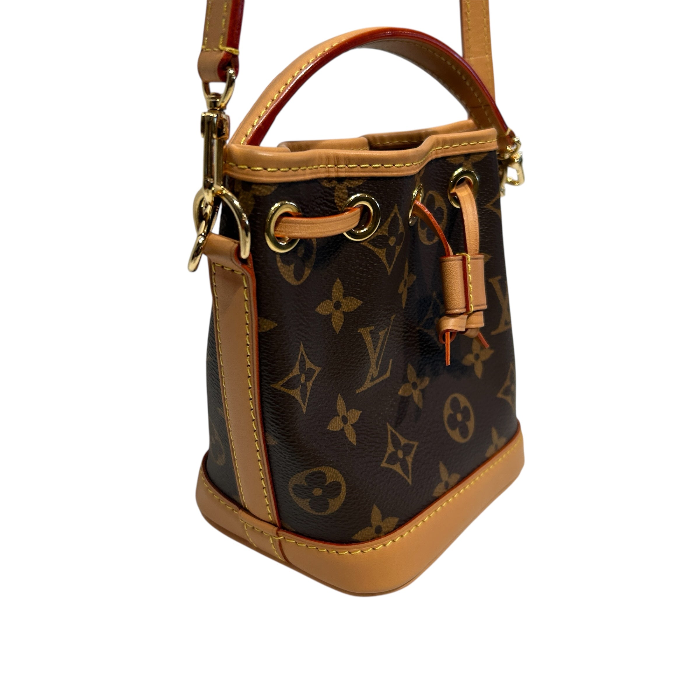 LOUIS VUITTON/Cross Body Bag/Monogram/Leather/BRW/Nano Noe view 6