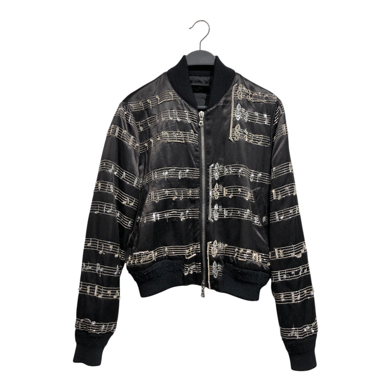 AMIRI/Baseball Jkt/40/All Over Print/Polyester/BLK/