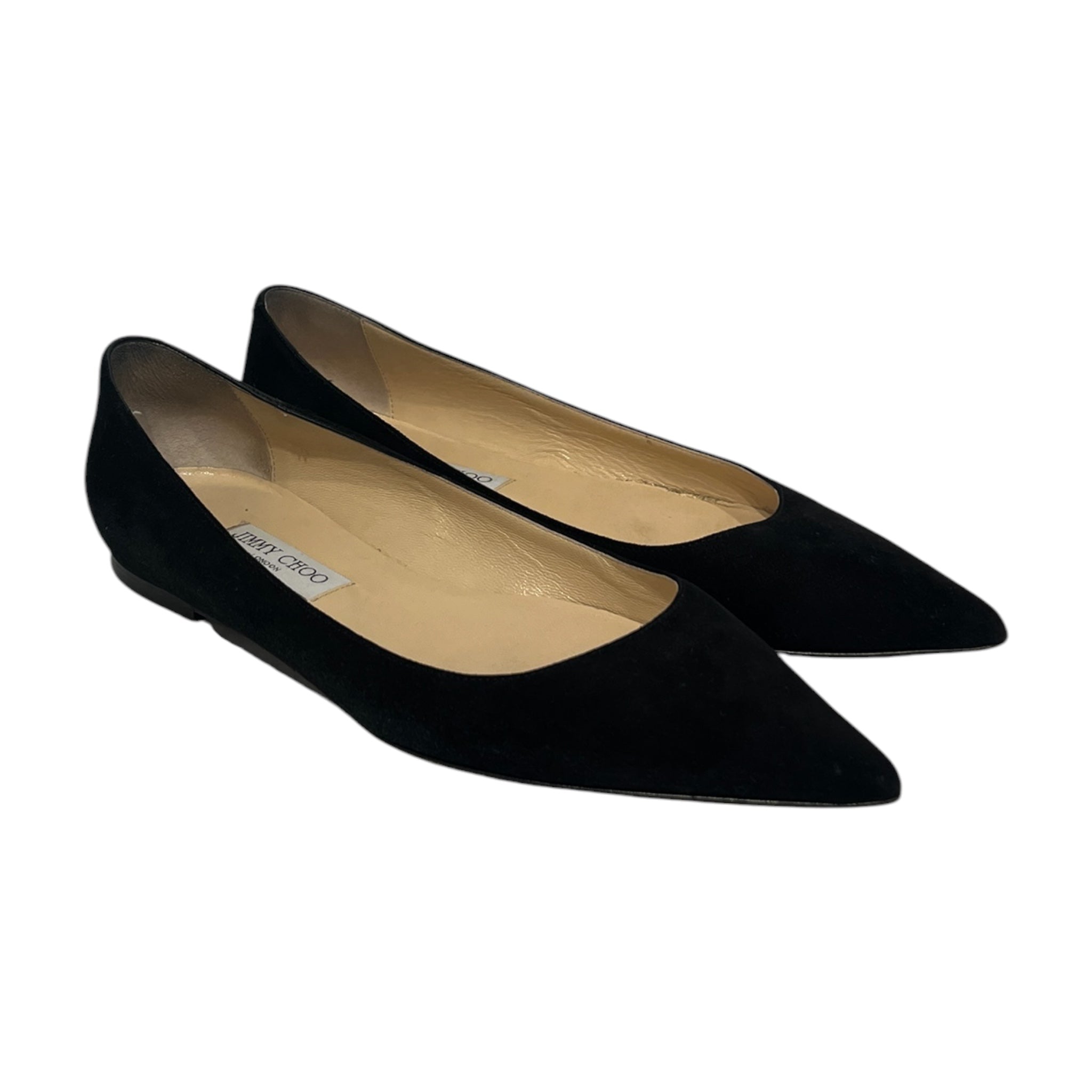 JIMMY CHOO/Flat Shoes/EU 40/Suede/BLK/POINT SHOE/ FLAT view 1