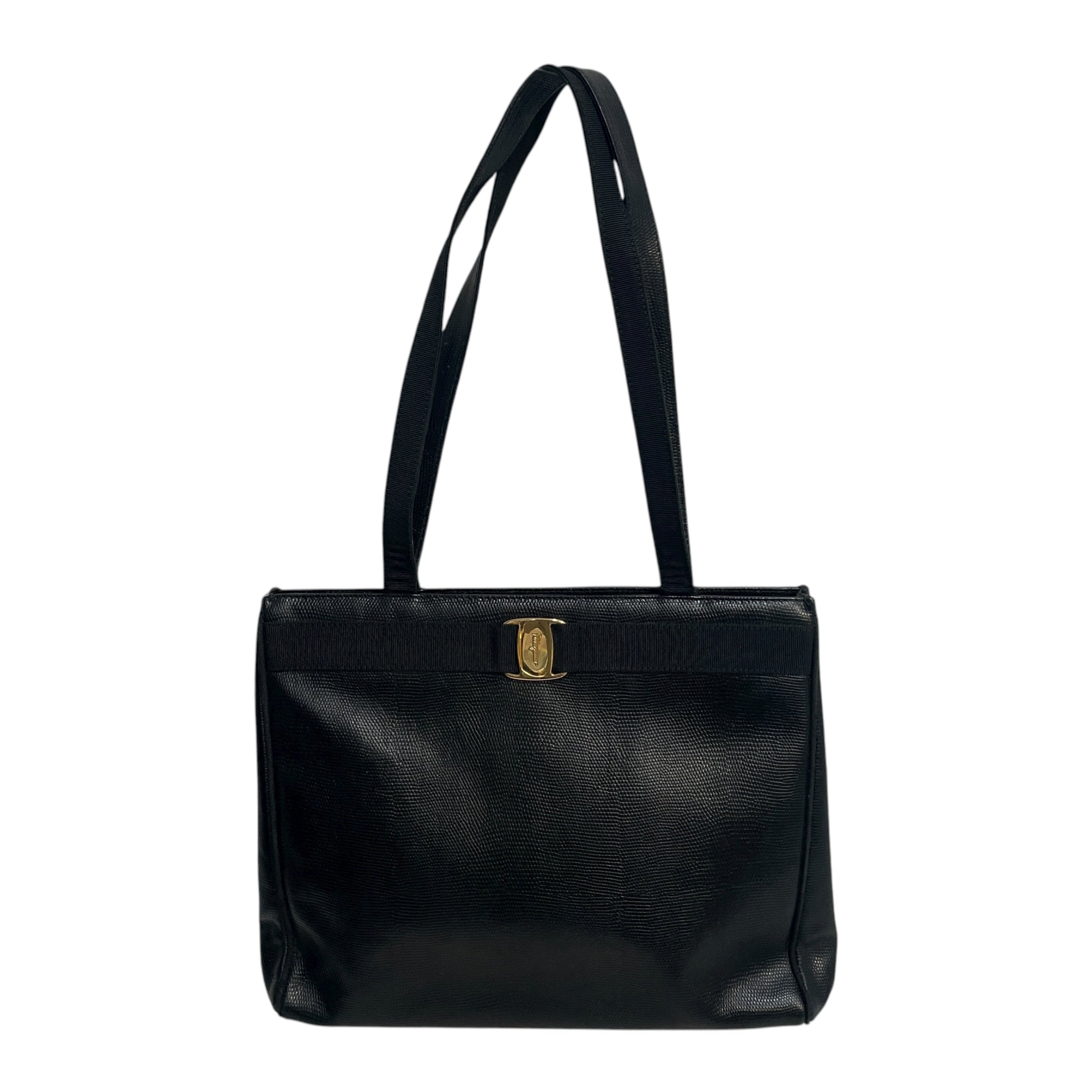 Salvatore Ferragamo/Bag/Leather/BLK/Leather Vala Tote Bag view 1