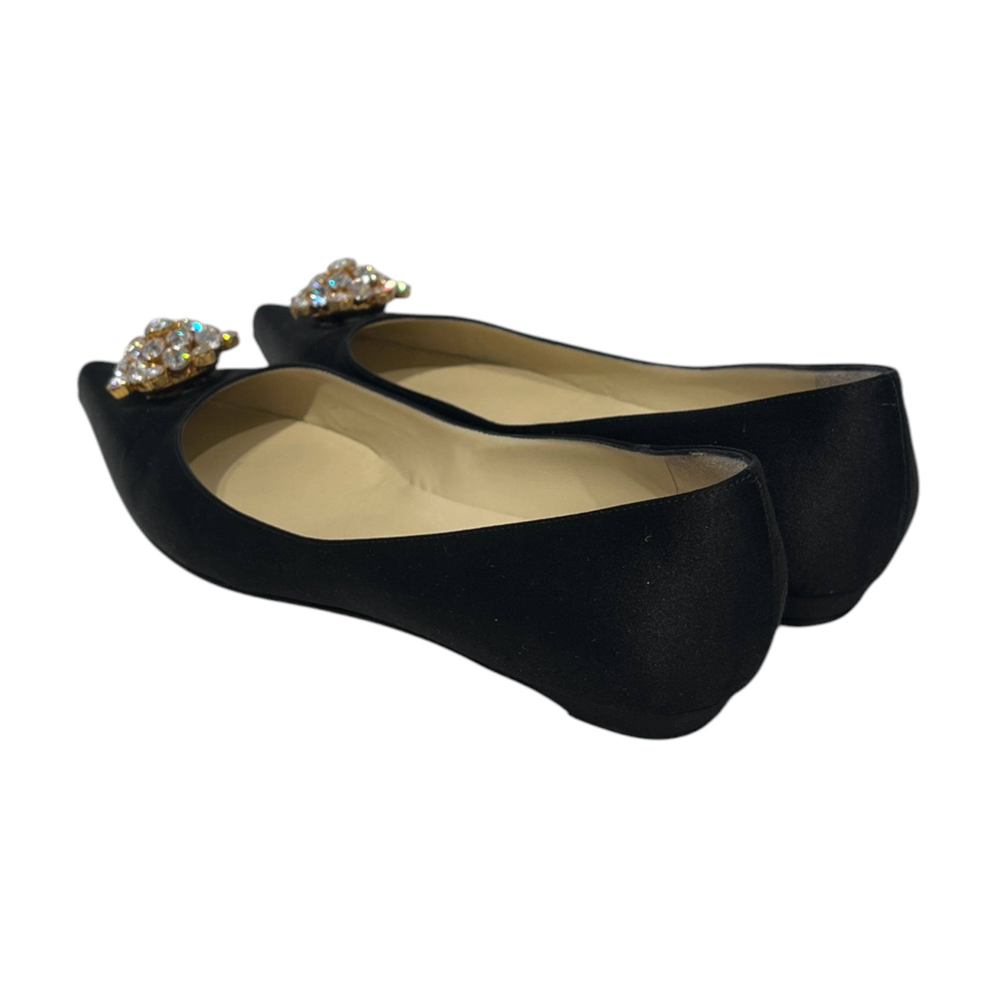 JIMMY CHOO/Flat Shoes/EU 40/BLK/POINT SHOE/ FLAT/ GEMSTONES view 2