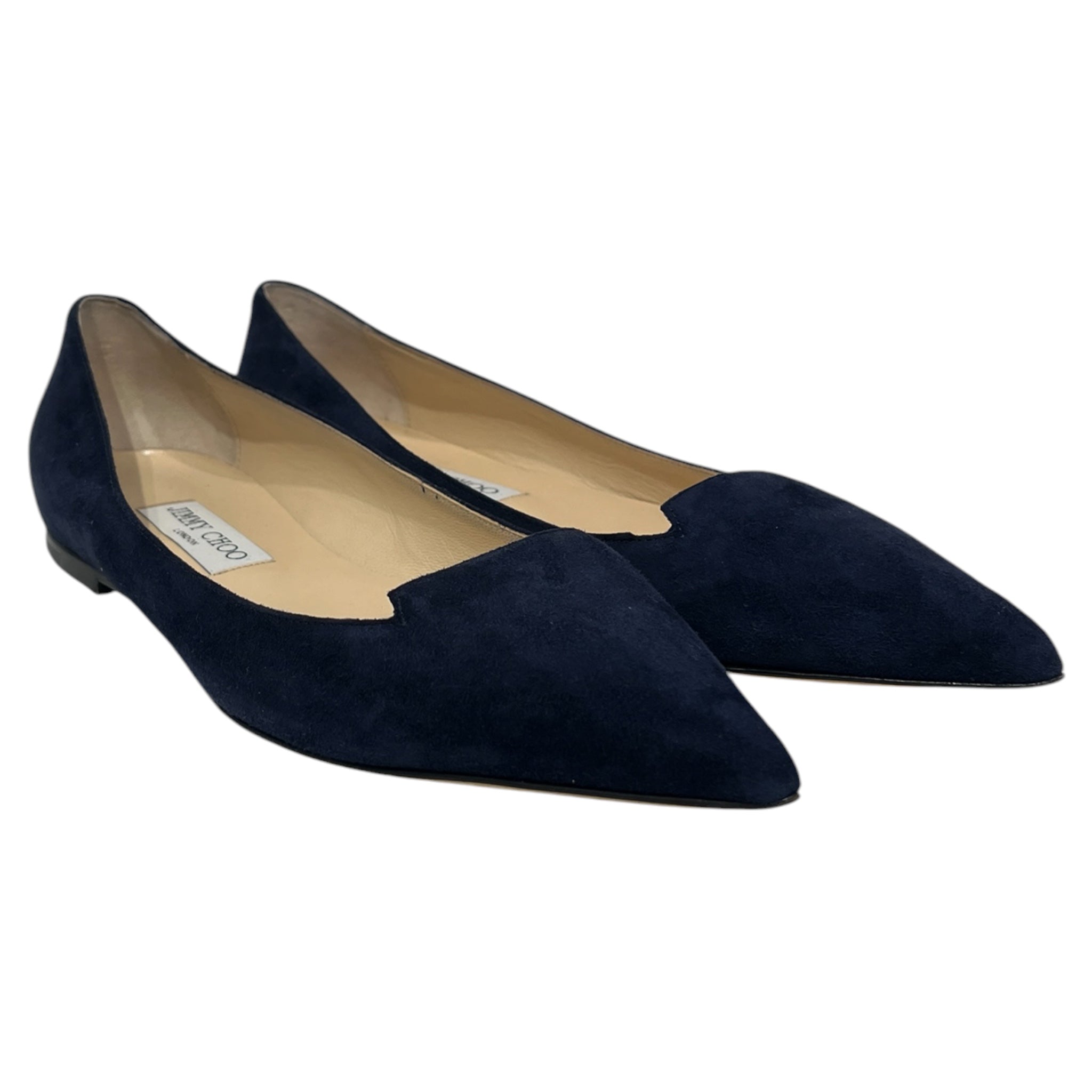 JIMMY CHOO/Flat Shoes/EU 40/Suede/NVY/POINT SHOE/ FLAT view 1