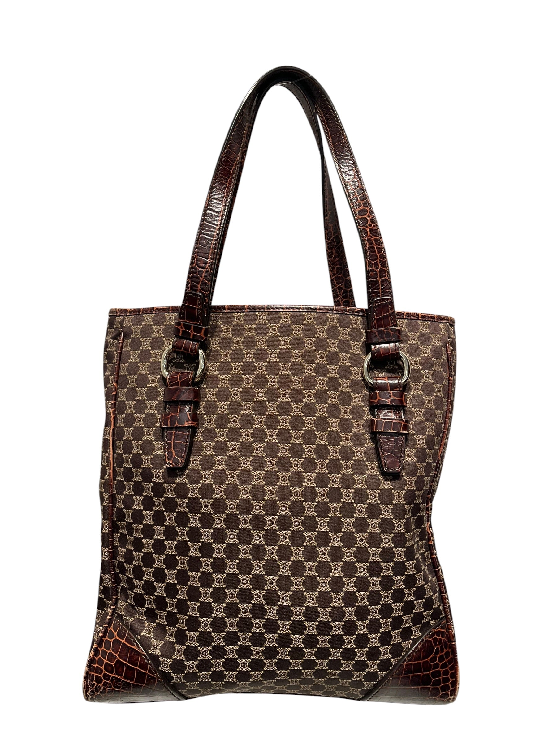 CELINE/Hand Bag/All Over Print/BRW/MACADAM PINT EMBOSSED CROC view 2