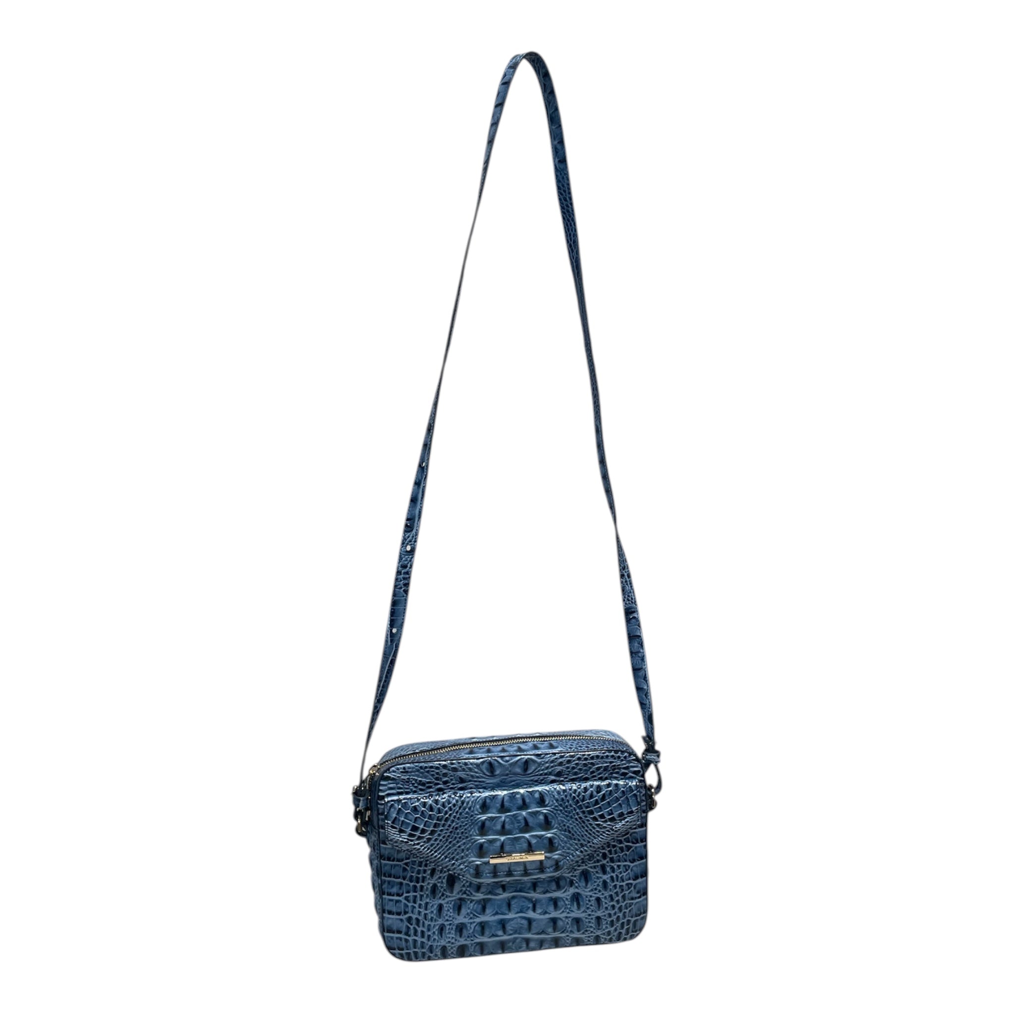 Brahmin/Cross Body Bag/Animal Pattern/Leather/BLU/ view 1