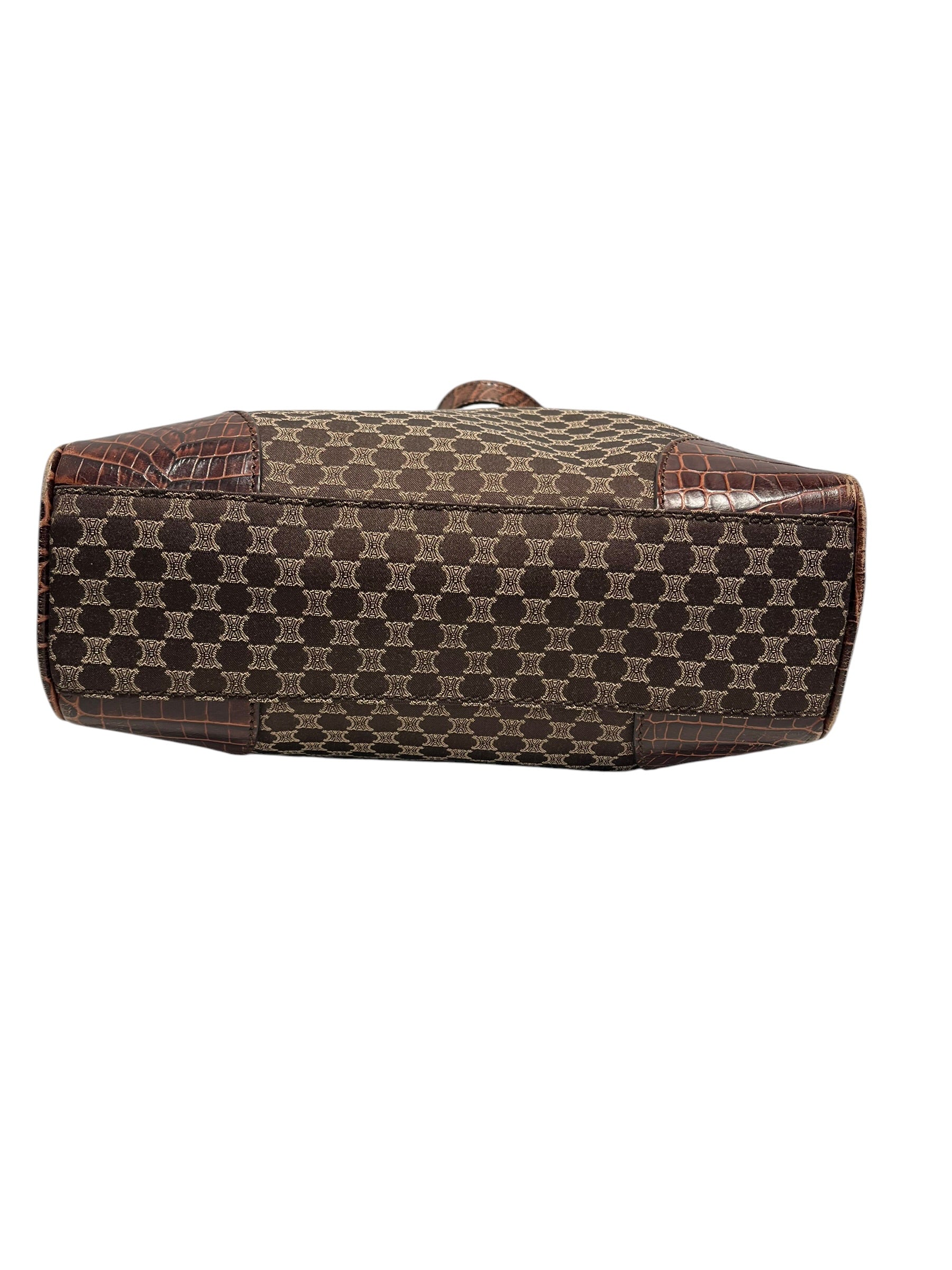 CELINE/Hand Bag/All Over Print/BRW/MACADAM PINT EMBOSSED CROC view 4