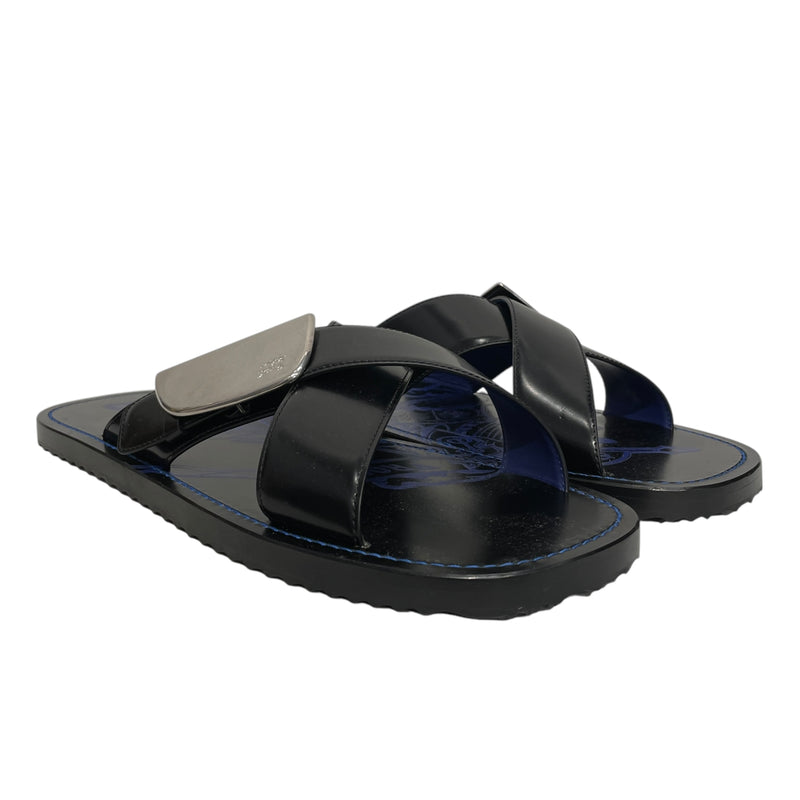 BURBERRY/Stripe Shield EKD Leather Sandals/EU 46