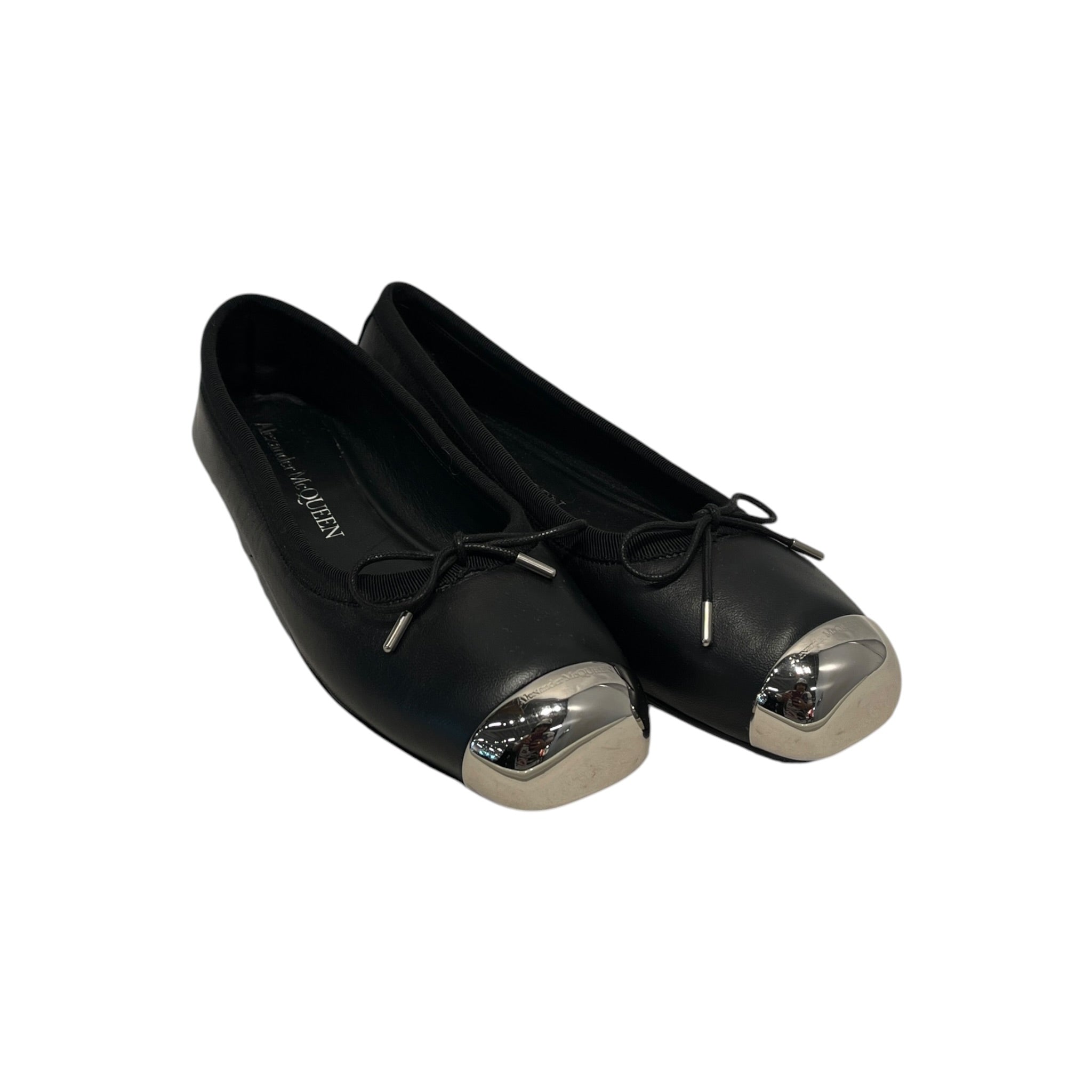 Alexander McQueen/Flat Shoes/EU 37/Leather/BLK/PUNK BALLET FLATS / STEEL TOE view 1