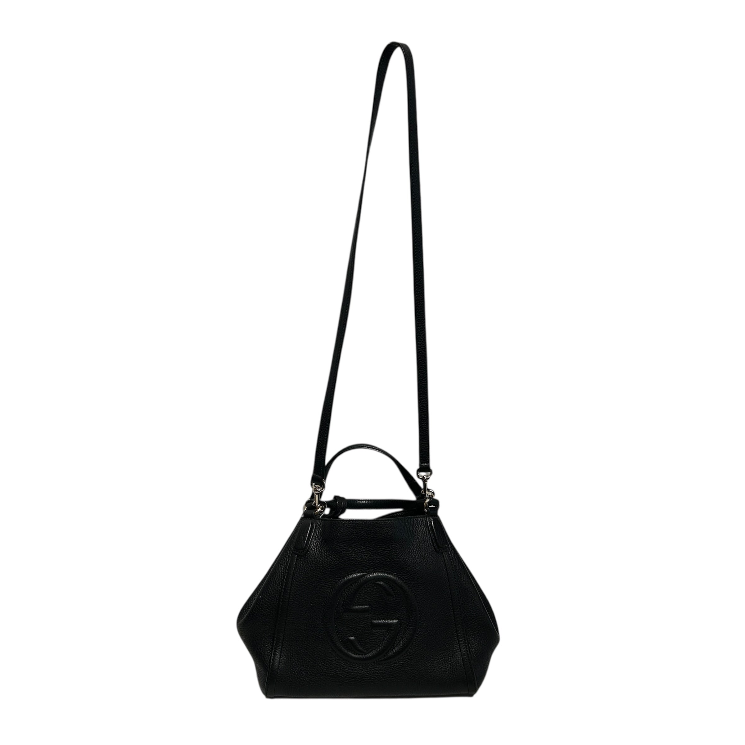 GUCCI/Tote Bag/Leather/BLK/Handle Soho G Interlocking view 1