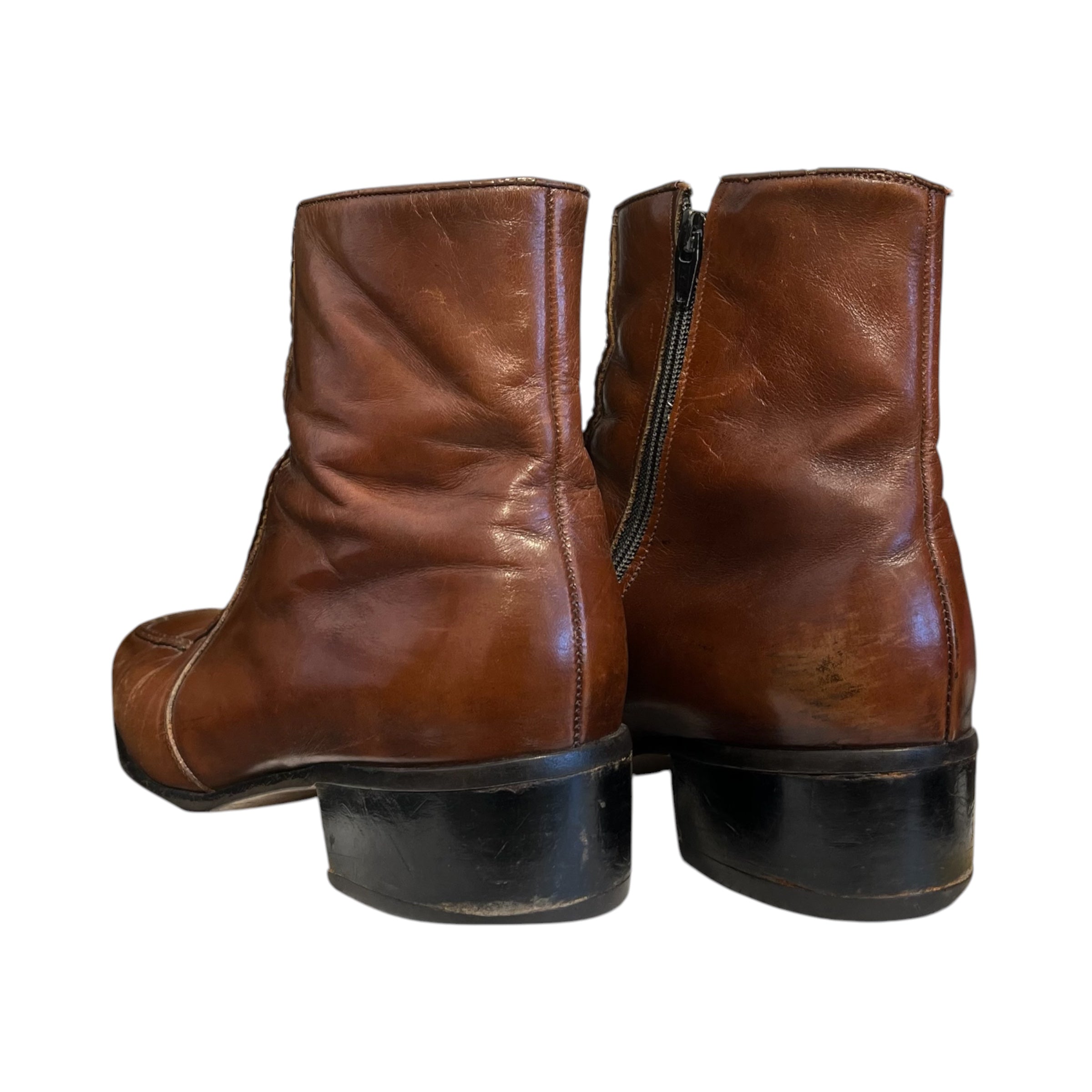 Vintage/Boots/Leather/BRW/SMALL HEEL ANKLE BOOTS view 2