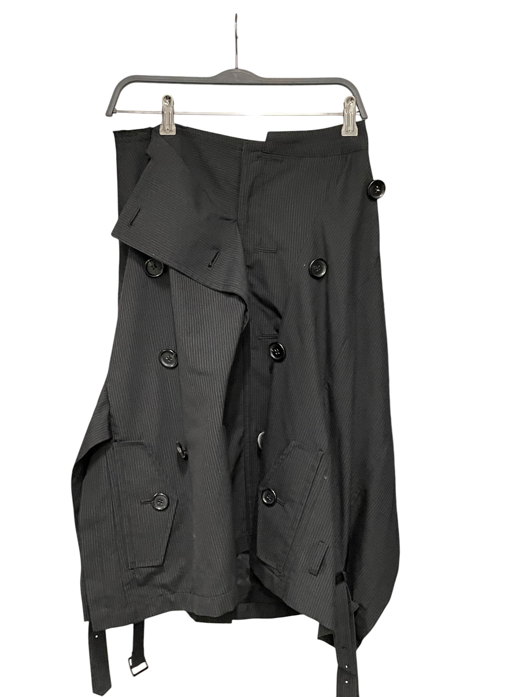 JUNYA WATANABE COMME des GARCONS/Long Skirt/M/Wool/BLK/10 buttons view 1