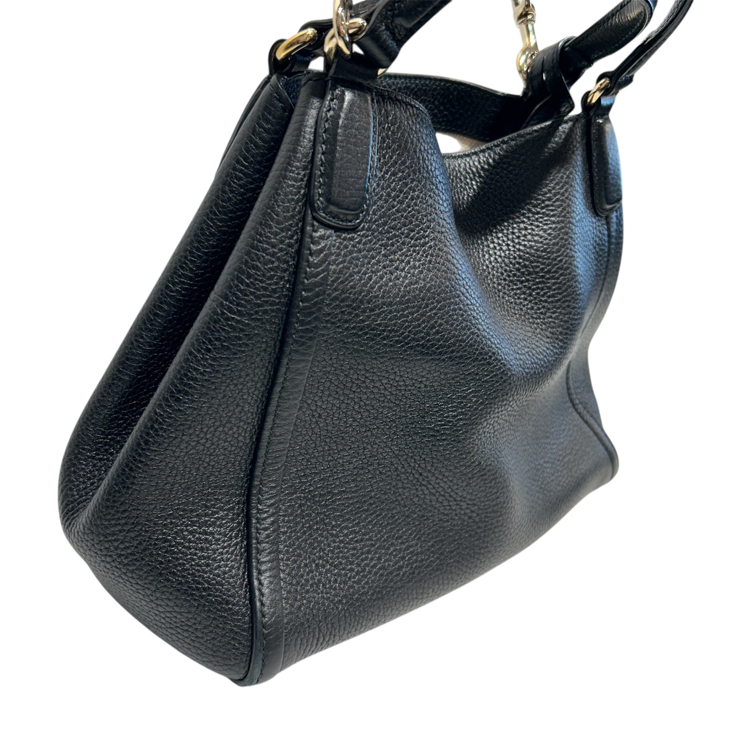GUCCI/Tote Bag/Leather/BLK/Handle Soho G Interlocking view 6