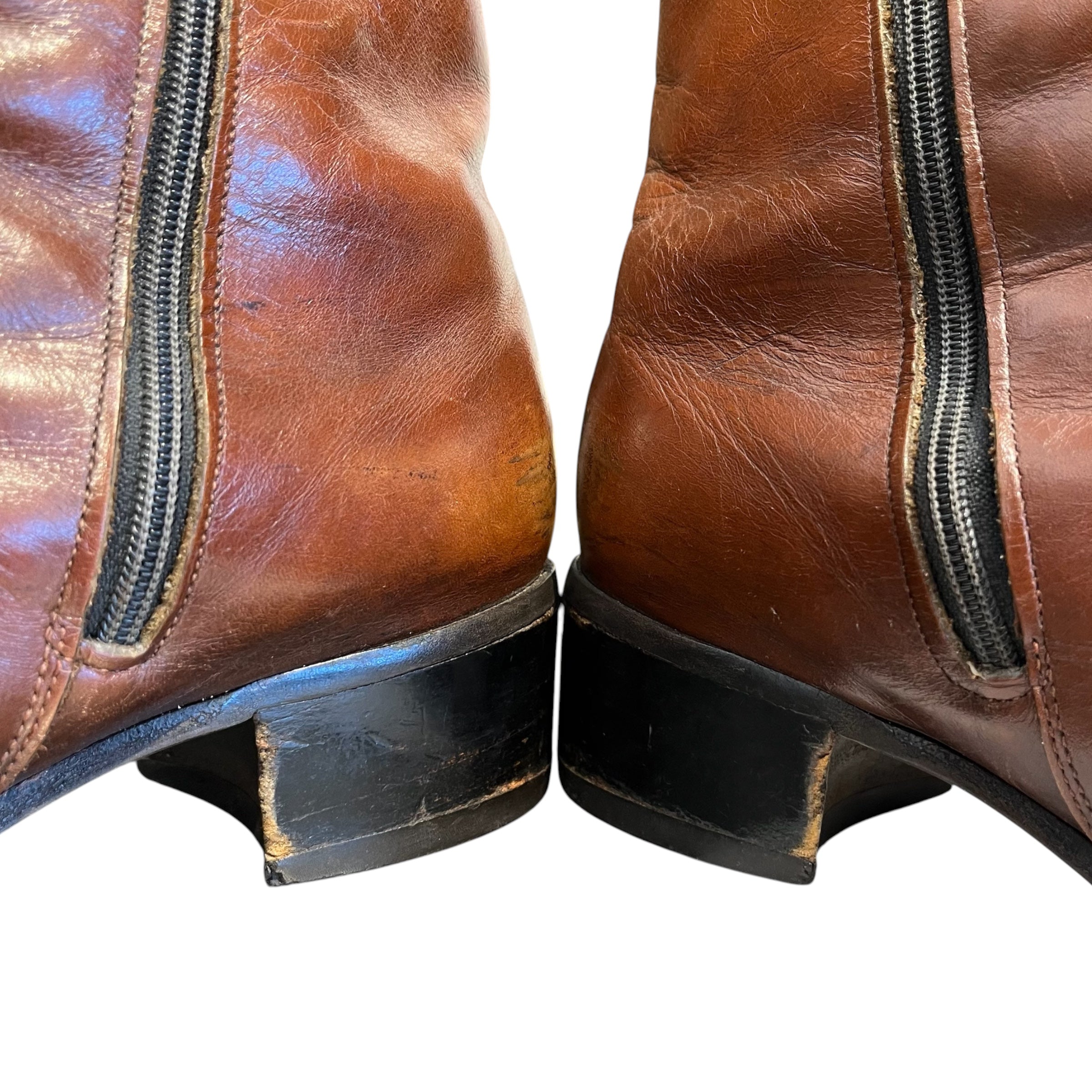 Vintage/Boots/Leather/BRW/SMALL HEEL ANKLE BOOTS view 5
