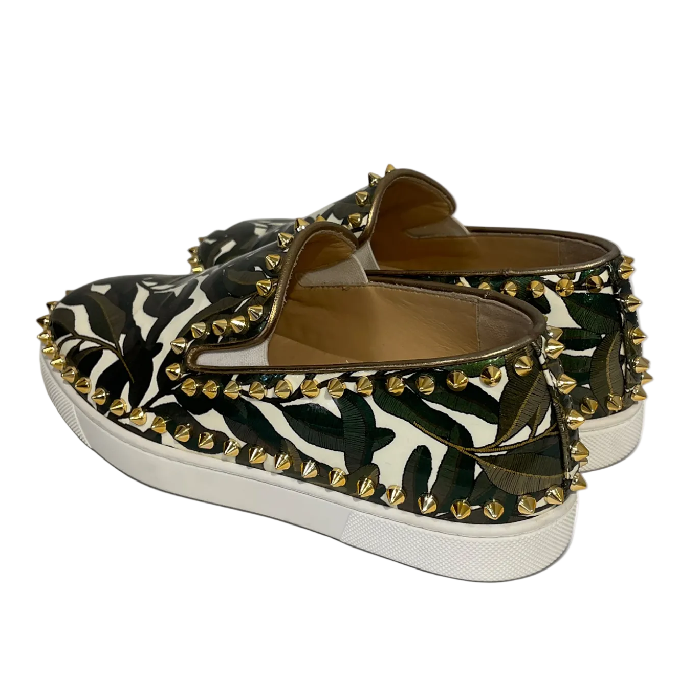Christian Louboutin/Low-Sneakers/EU 35.5/Camouflage/GRN/spike leaf print slip on 35.5 view 2